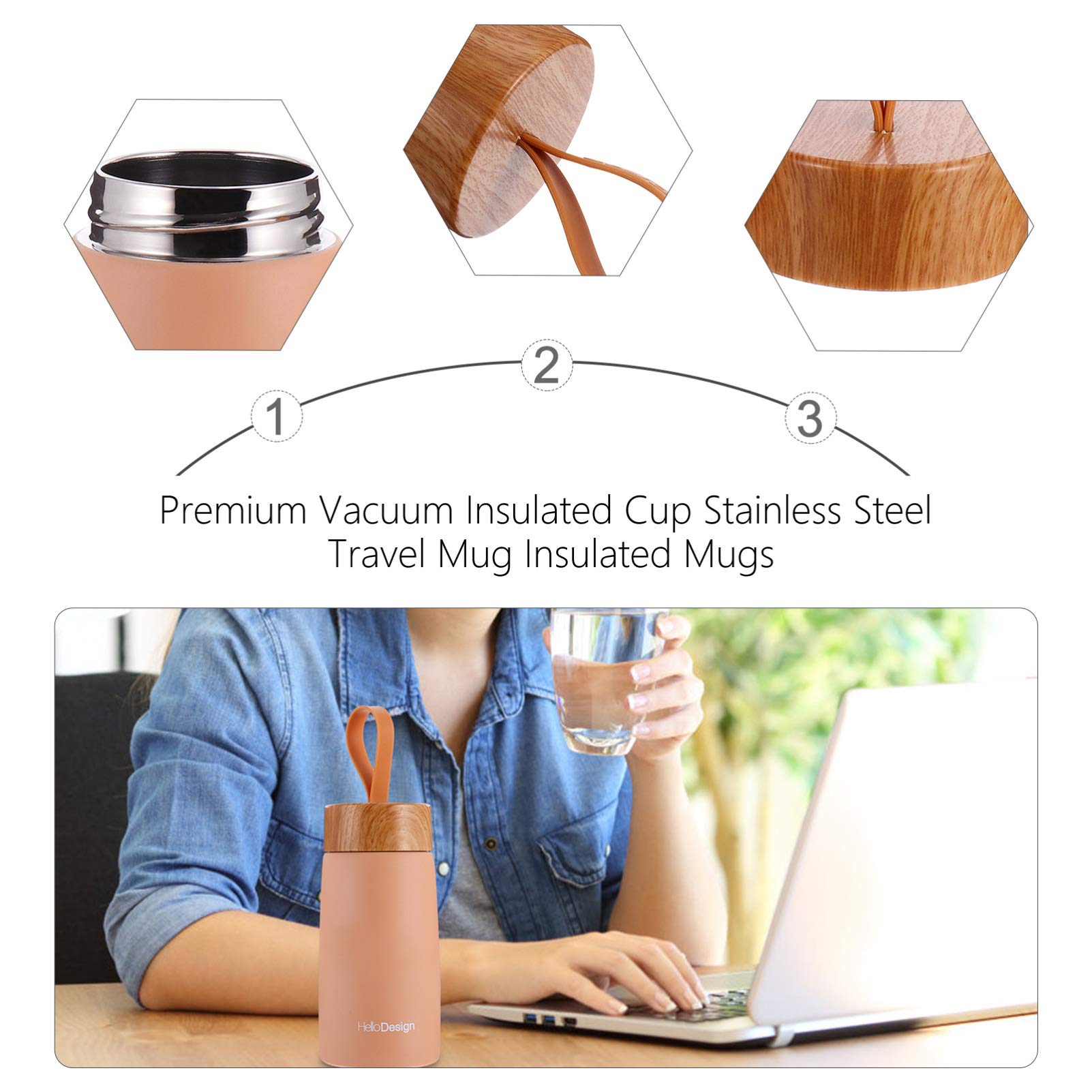 **Vacuum Insulated Stainless Steel Travel Mug - 20oz Leak-Proof Thermal Cup for Hot & Cold Beverages - Perfect for Coffee, Tea, Water - Ideal for Office, Commuting, Camping & Outdoor Activities**