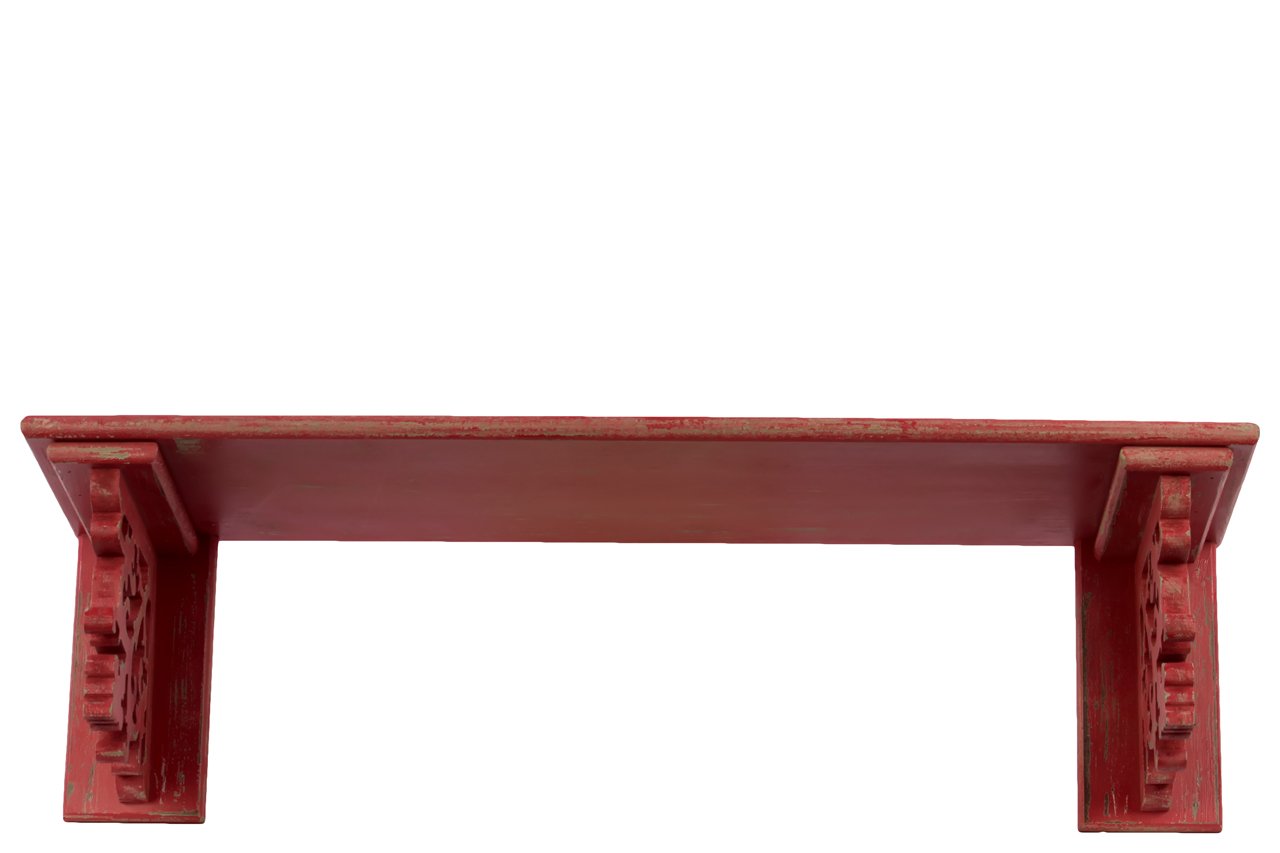 Handcrafted Wood Wall Shelf with Carved Corbels - Distressed Dark Espresso Finish | Rustic Home Decor for Living Room, Bedroom & Kitchen Storage