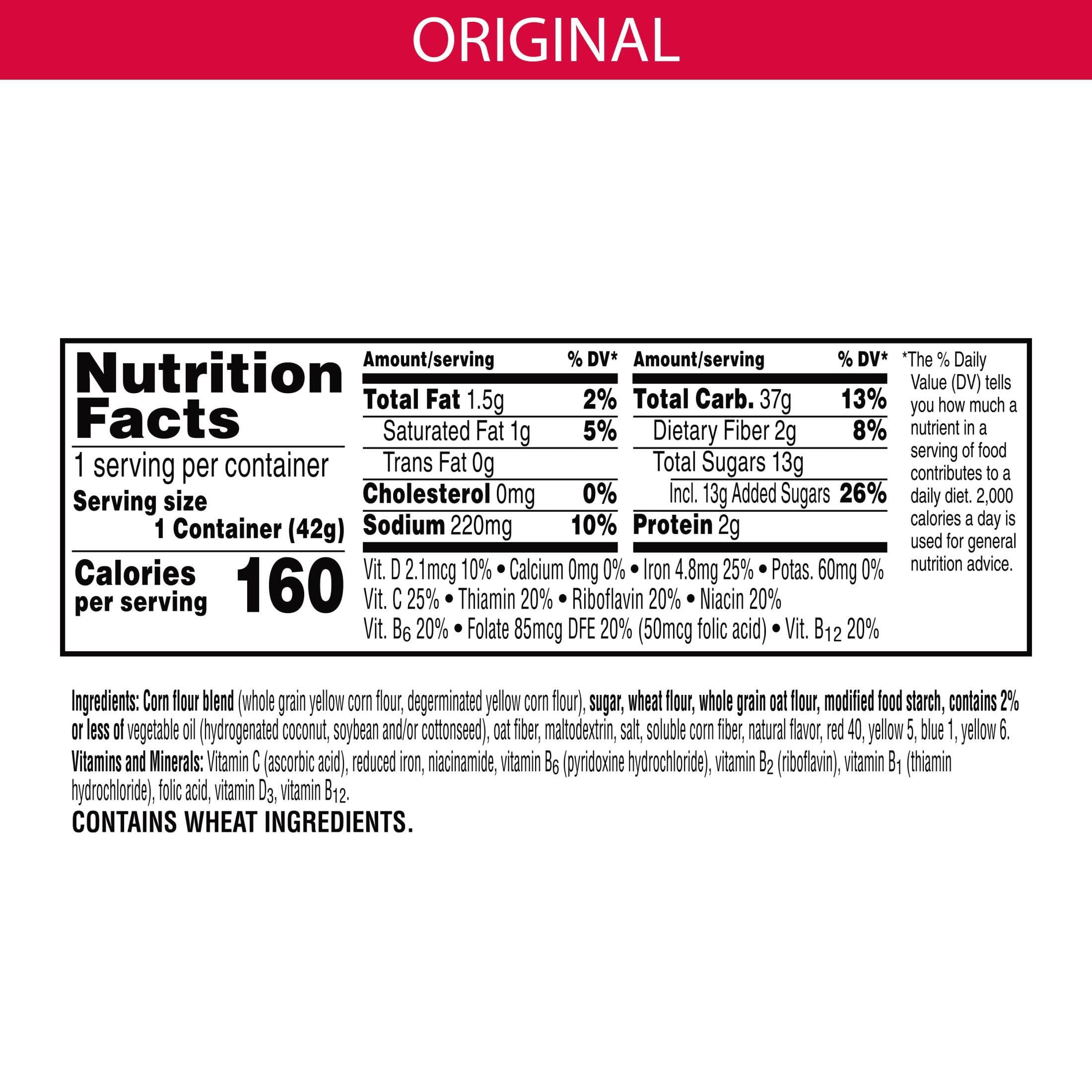 Froot Loops Cold Breakfast Cereal Cup - Fruit Flavored Vitamin C Snacks, Original 1.5oz (1 Cup) | Perfect for Quick Breakfast, Office Snacks & Kids Lunch Box
