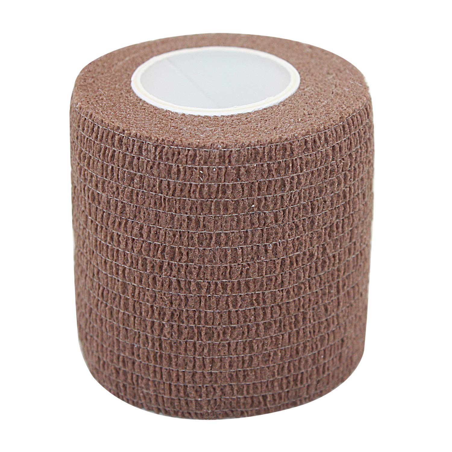 Vet Wrap Medical Tape - 2 Inch x 12 Pack Self Adhesive Cohesive Bandage for Wound Care, First Aid & Sports Injuries | Dark Skin Tone Fabric Bandages | Stretchy Self Sticking Wrap for Humans & Pets | Perfect for First Aid Kits, Veterinary Use & Athletic Support