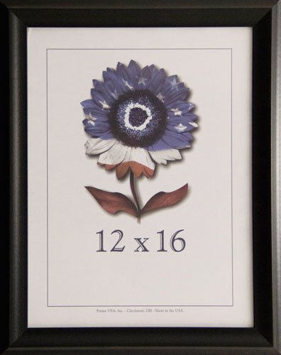 Frame USA Verona Series 12x16 Textured Narrow Wood Frame in Black - Handcrafted in USA | Perfect for Wall Art, Family Photos & Home Decor
