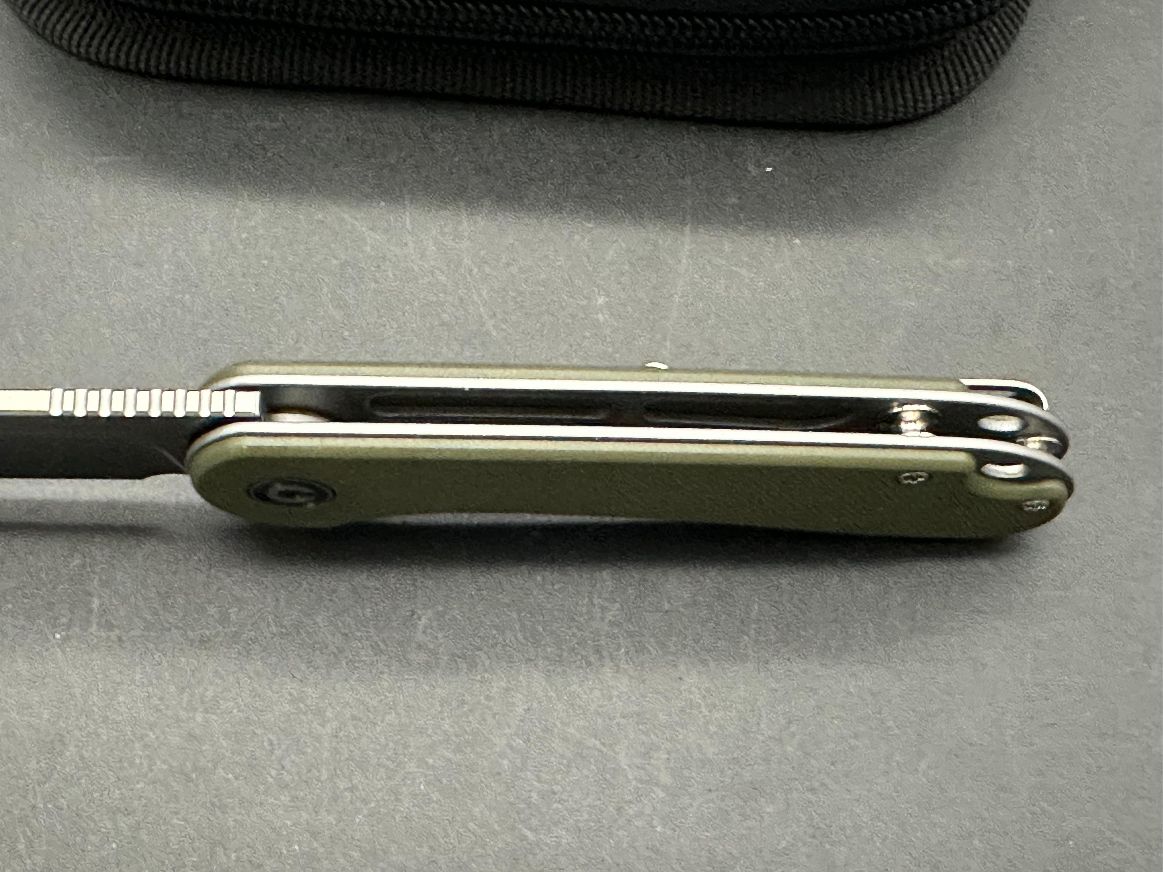 CIVIVI Elementum Folding Pocket Knife - D2 Steel Plain Edge Blade, Green G10 Handle, Liner Lock - Perfect for EDC, Outdoor Camping & Everyday Carry