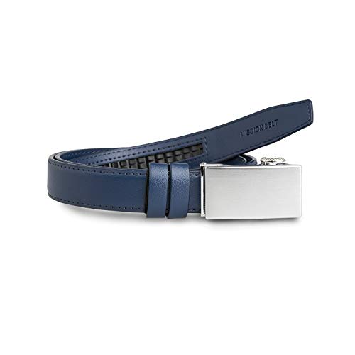 30mm Platinum Buckle & Blue Leather