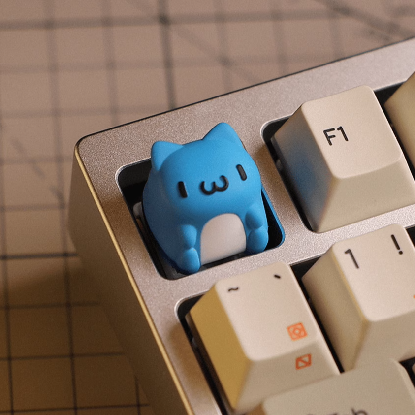 Custom Naughty Cat Resin Keycaps - Personalized Cute & Creative Keycaps for Mechanical Keyboards - Perfect for Gamers, Typists & Cat Lovers