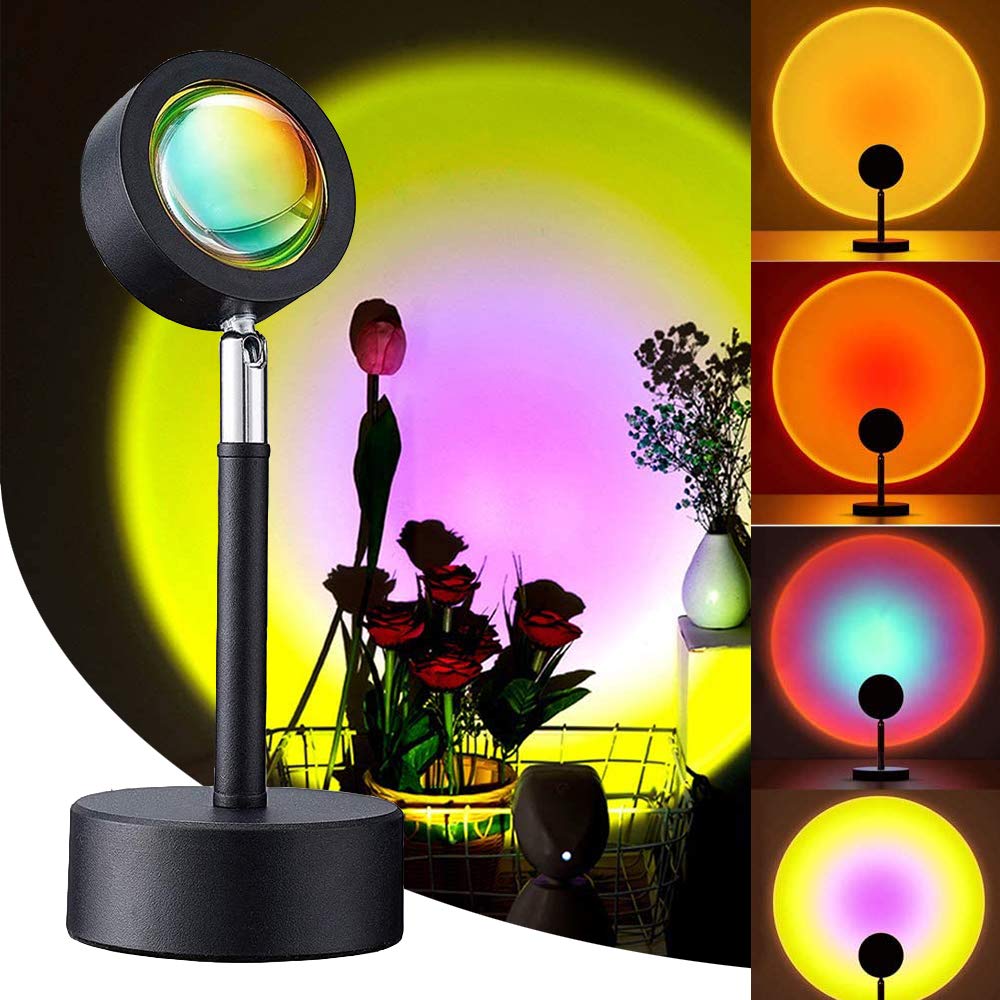 Naccinoo Sunset Projection Lamp - 180° Adjustable USB-Powered Sunlight Lamp for Home Decor, Mood Lighting & Relaxation | Perfect for Bedroom, Living Room & Meditation Spaces