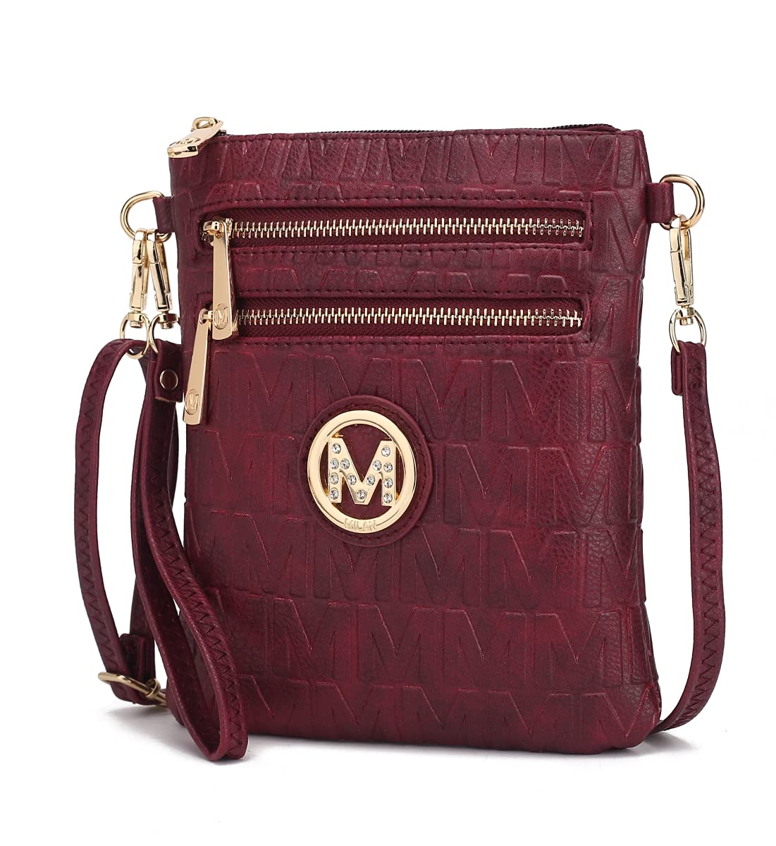 MKF-HM1507BRG Scarlett Crossbody Bag for Women - Burgundy Leather Purse with Adjustable Strap, Perfect for Work, Travel & Everyday Use