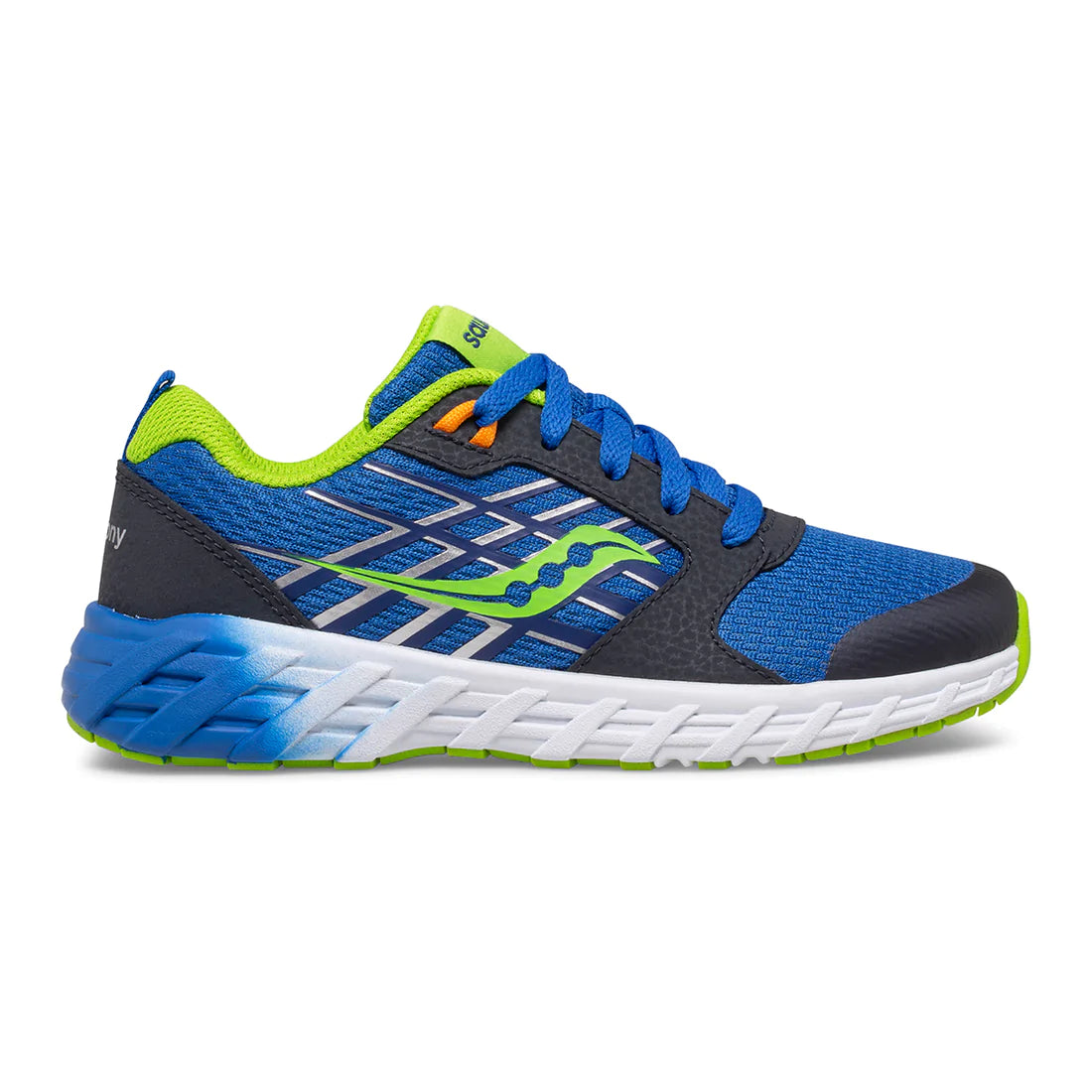 Saucony Blue Green Wind 2.0 Youth Running Shoes - Lightweight Athletic Sneakers for Kids' Sports & Casual Wear