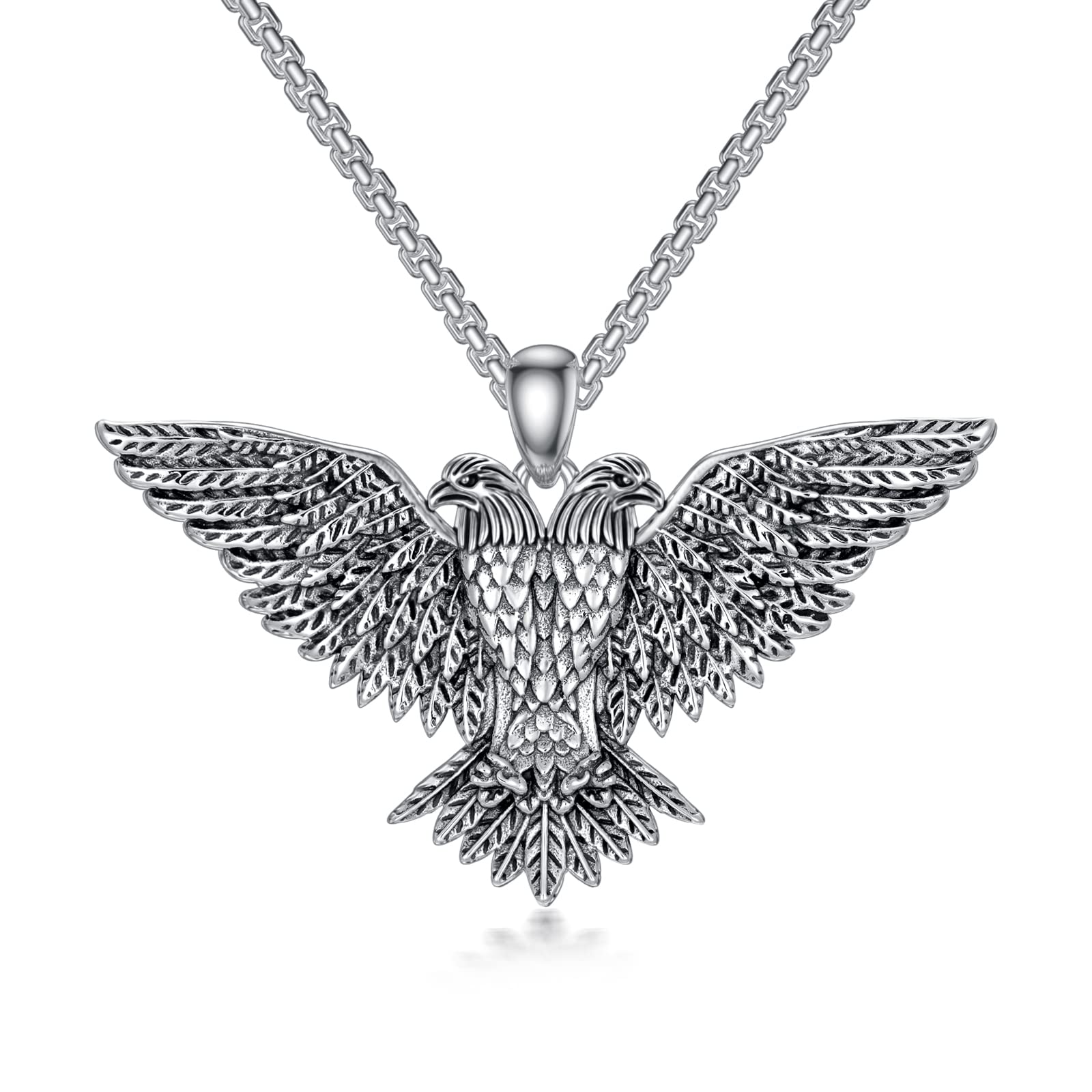Eagle Owl Necklace for Men - S925 Sterling Silver Retro 3D Animal Pendant Jewelry, Unique Birthday & Father's Day Gift for Him, Women & Sons | Perfect for Outdoor Enthusiasts & Nature Lovers