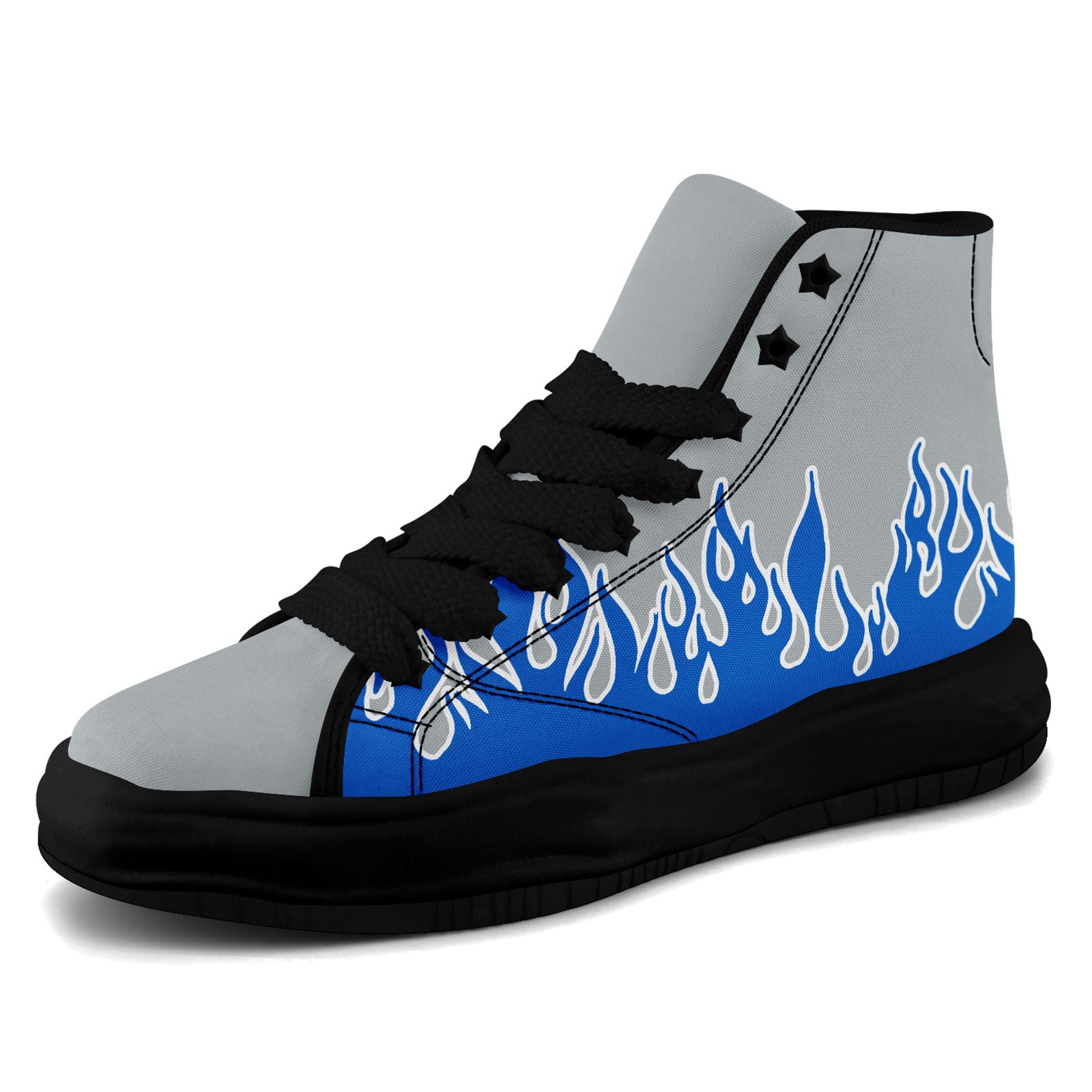 Custom Gray Blue Detroit Firesoul Shoes - Personalized Sneakers for Men & Women | Comfortable Walking & Casual Wear | Size 11 (FN039 D020272) | Perfect for Street Style & Urban Fashion