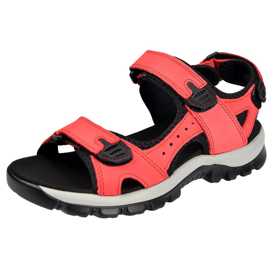 Harssidanzar Women's Leather Sandals - Adjustable Strap Outdoor Hiking Sandals for Walking, Beach & Casual Wear | Comfortable Women's Sandals for Summer Travel & Vacation