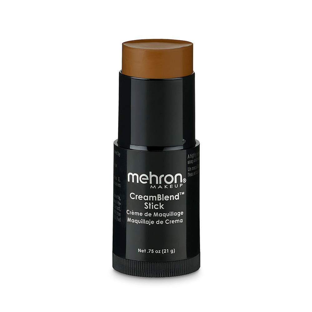 Mehron CreamBlend Stick - Professional Face & Body Paint Makeup for Halloween, Cosplay & Theater | Foundation Cream, Easy to Apply | Dark 1 (0.75 oz/21g) | Perfect for Costume Parties, SFX Makeup & Creative Body Art