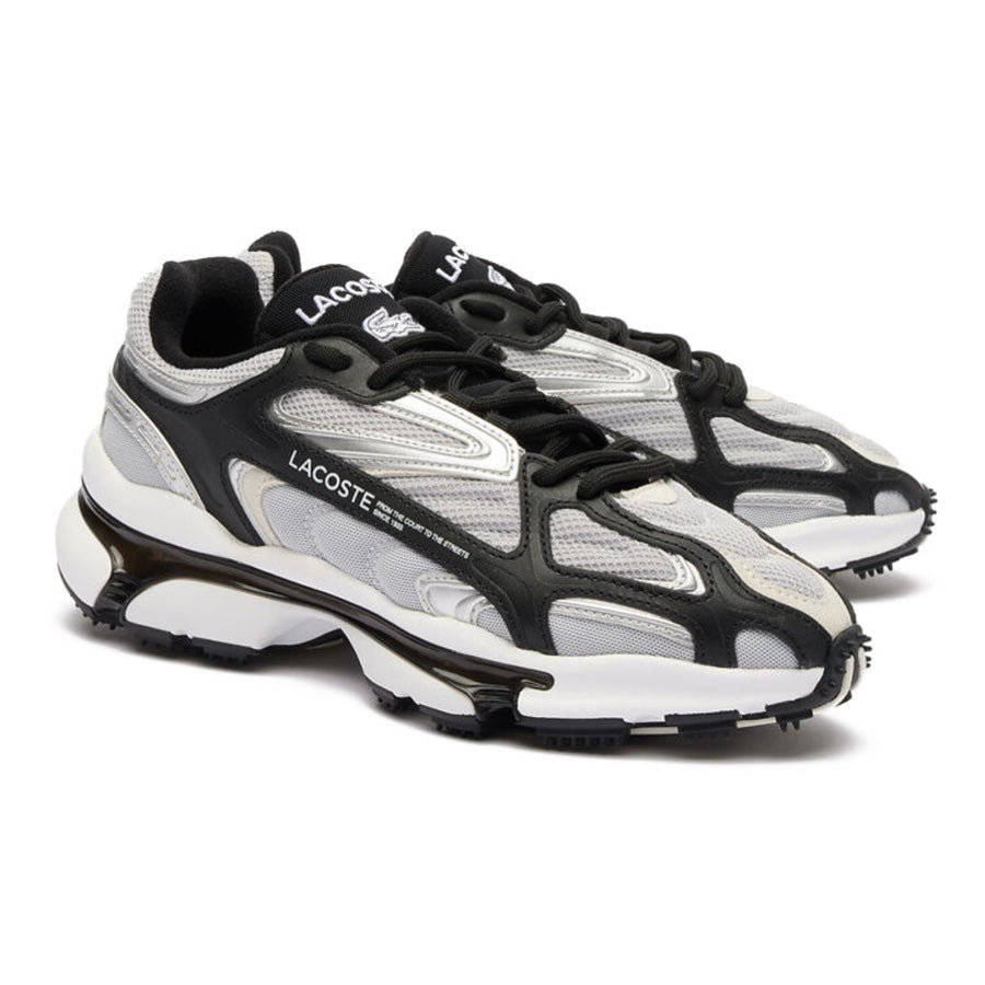 Lacoste Men's L003 2K24 124 Silver Black Sneakers - Stylish Casual Shoes for Men | Perfect for Everyday Wear, Work & Outdoor Activities