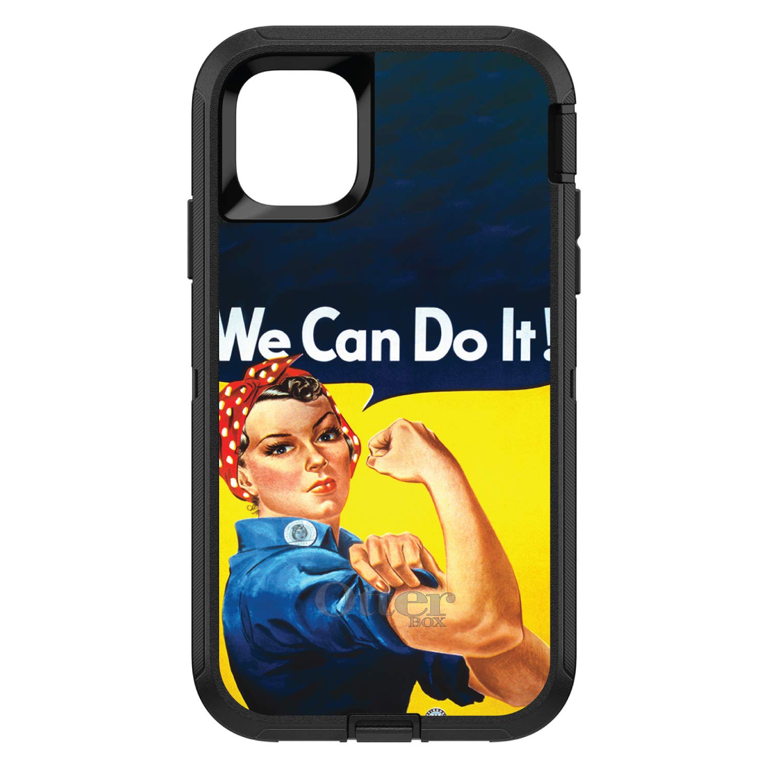 DistinctInk iPhone 11 Pro MAX Case (6.5 Inch) - Heavy Duty Protective Cover with Rosie The Riveter Design | Shockproof Replacement for OtterBox Defender | Perfect for Outdoor Activities, Work & Daily Use