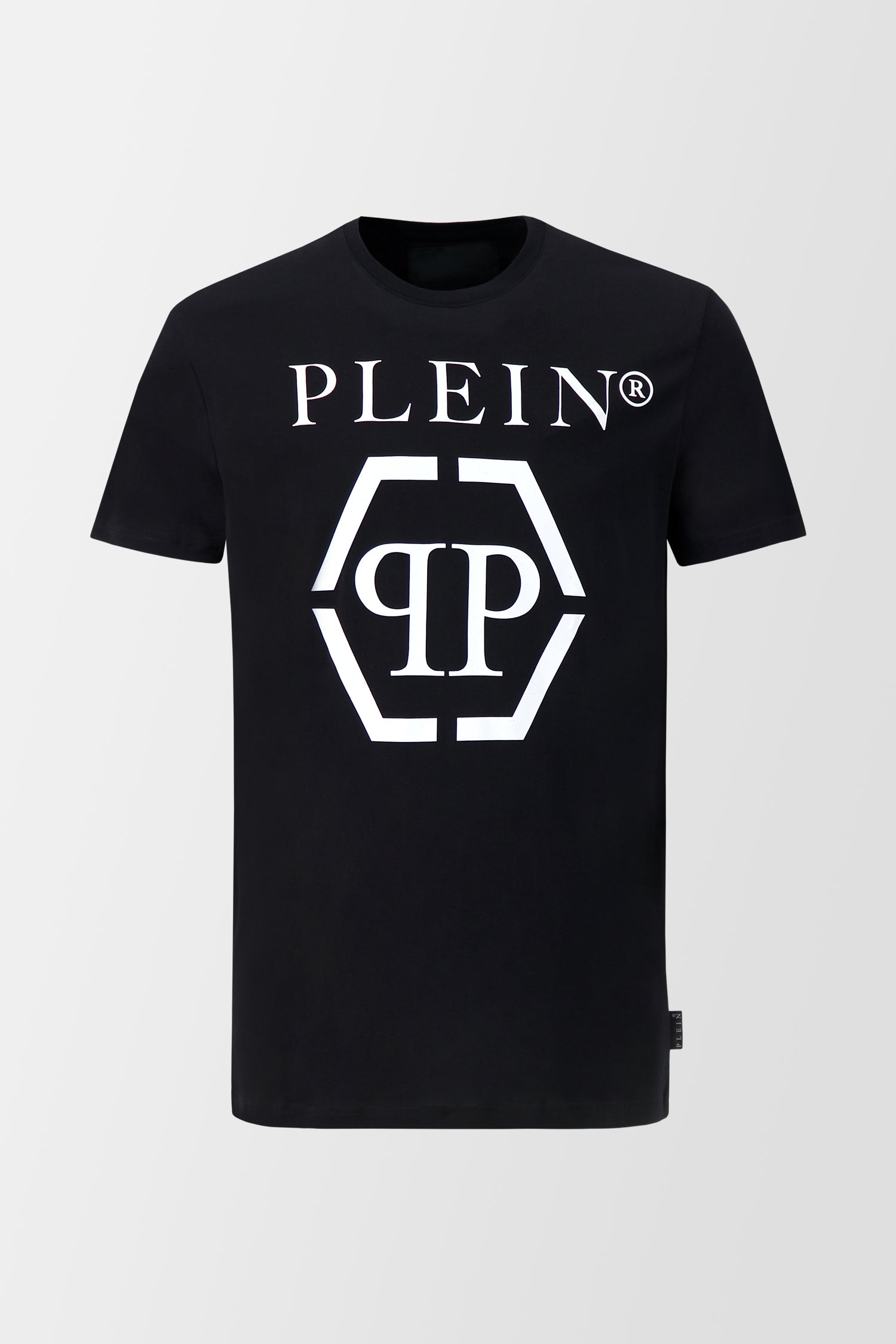 Philipp Plein Black Round Neck Short Sleeve Hexagon Print T-Shirt for Men - Casual Streetwear & Everyday Fashion