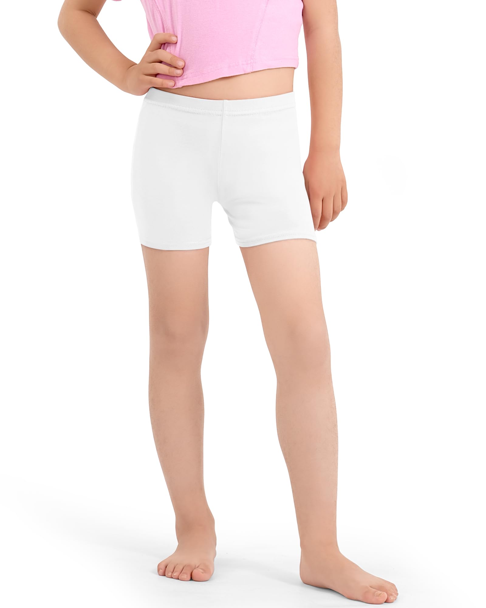 3 Pack Girls Bike Shorts - Cotton Cartwheel Shorts for Kids, Basic Under Dress Shorts, Comfortable Biker Shorts for Running, Dance, Gymnastics & Playtime