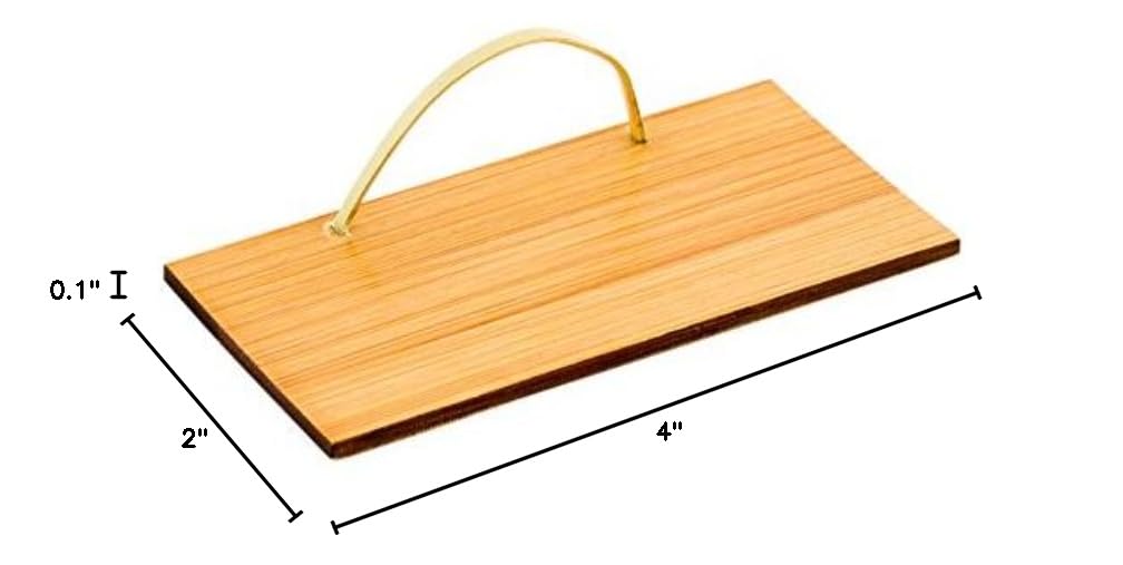 100-Pack 4x2 Inch Disposable Bamboo Serving Plates with Handle - Eco-Friendly Mini Wooden Dessert Boards for Cakes, Cheeses & Pastries | Perfect for Parties, Catering & Restaurants