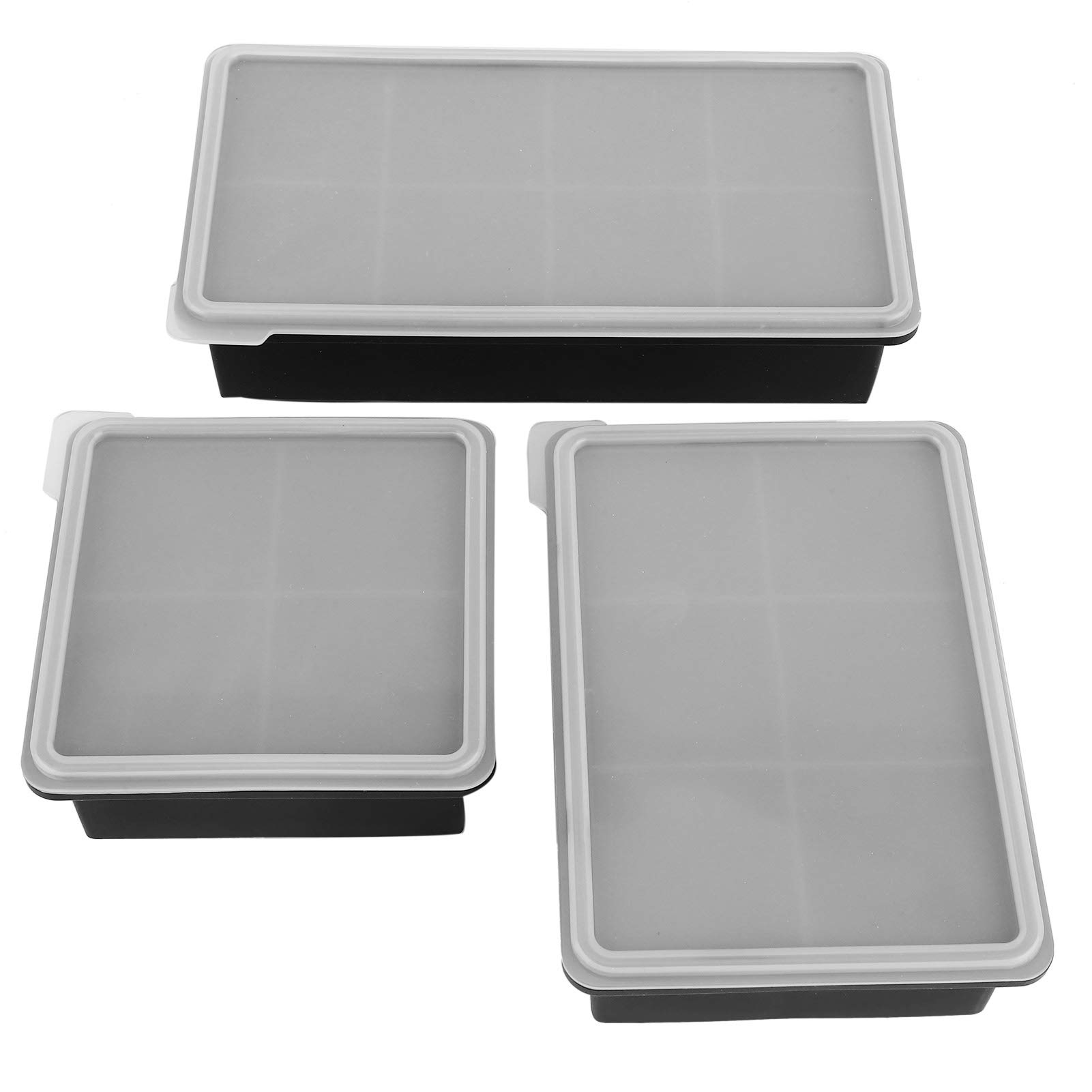 Premium Silicone Ice Cube Trays Set of 3 - BPA Free Flexible Ice Makers for Cocktails, Beverages & Smoothies - Perfect for Home Kitchen, Bars & Party Use