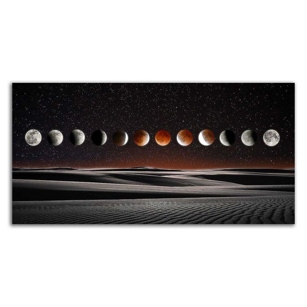 Blood Moon Eclipse Wall Art by Dale O'Dell - Premium Canvas Print Ready to Hang - Perfect for Living Room, Bedroom & Office Decor
