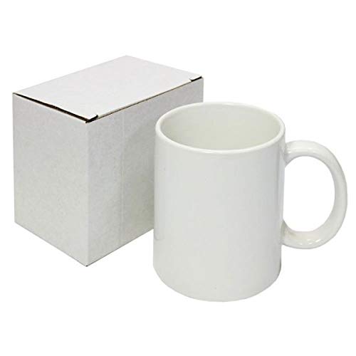 QOMOLANGMA 36PCS 11oz Sublimation Blank Coffee Mugs - White Heat Press Mugs A-Grade with Box - Perfect for Custom Gifts, Office Use & Home Decor