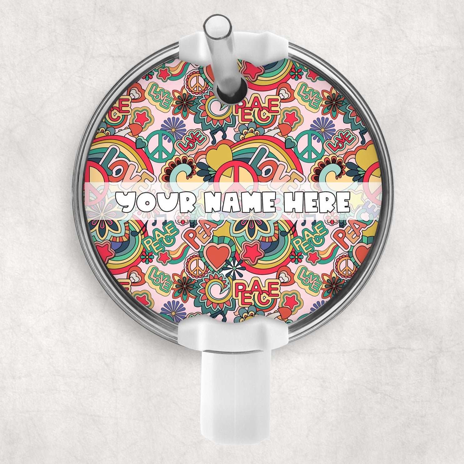 Peace & Love Round Cake Topper - Elegant Wedding, Birthday, Anniversary Celebration Decor for Cakes & Desserts