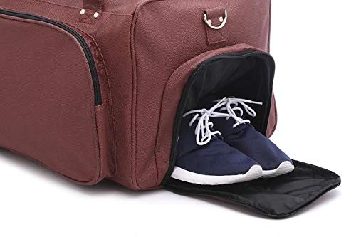 Oklahoma Sooners Football Leather Travel Duffel Bag - Genuine Football Material Gym Bag with Shoulder Strap, Handles & Shoe Compartment - Perfect for Sports, Travel & Gym - Brown