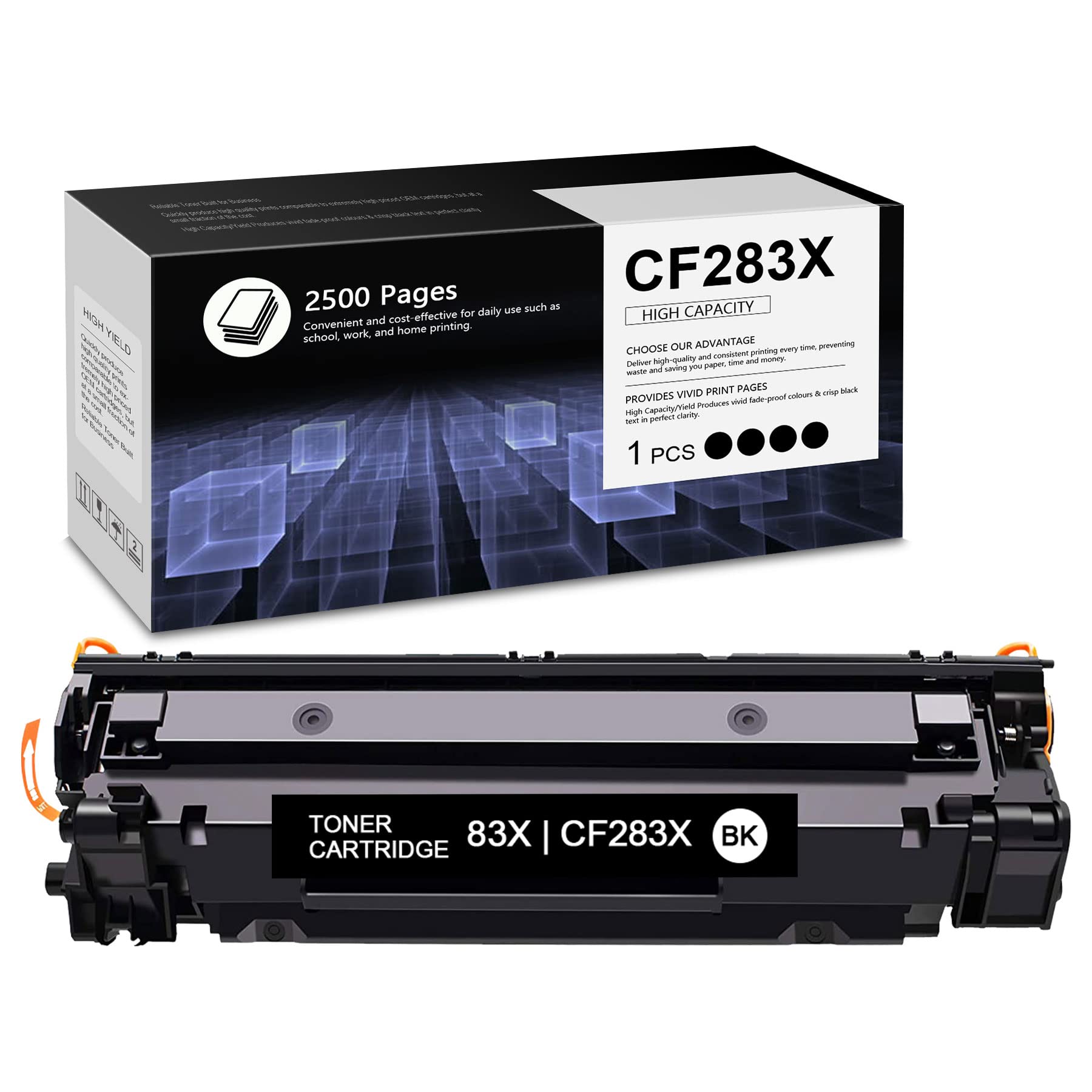 Beituoink 1 Pack High Yield CF283X Compatible Toner Cartridge Replacement for HP CF283X Pro M201n M201dw MFP M125a M125r M125ra M125rnw M128fp M125-M126 M225-M226 M201-M202 Printers (Black) | Ideal for Home Office, Small Business & High Volume Printing