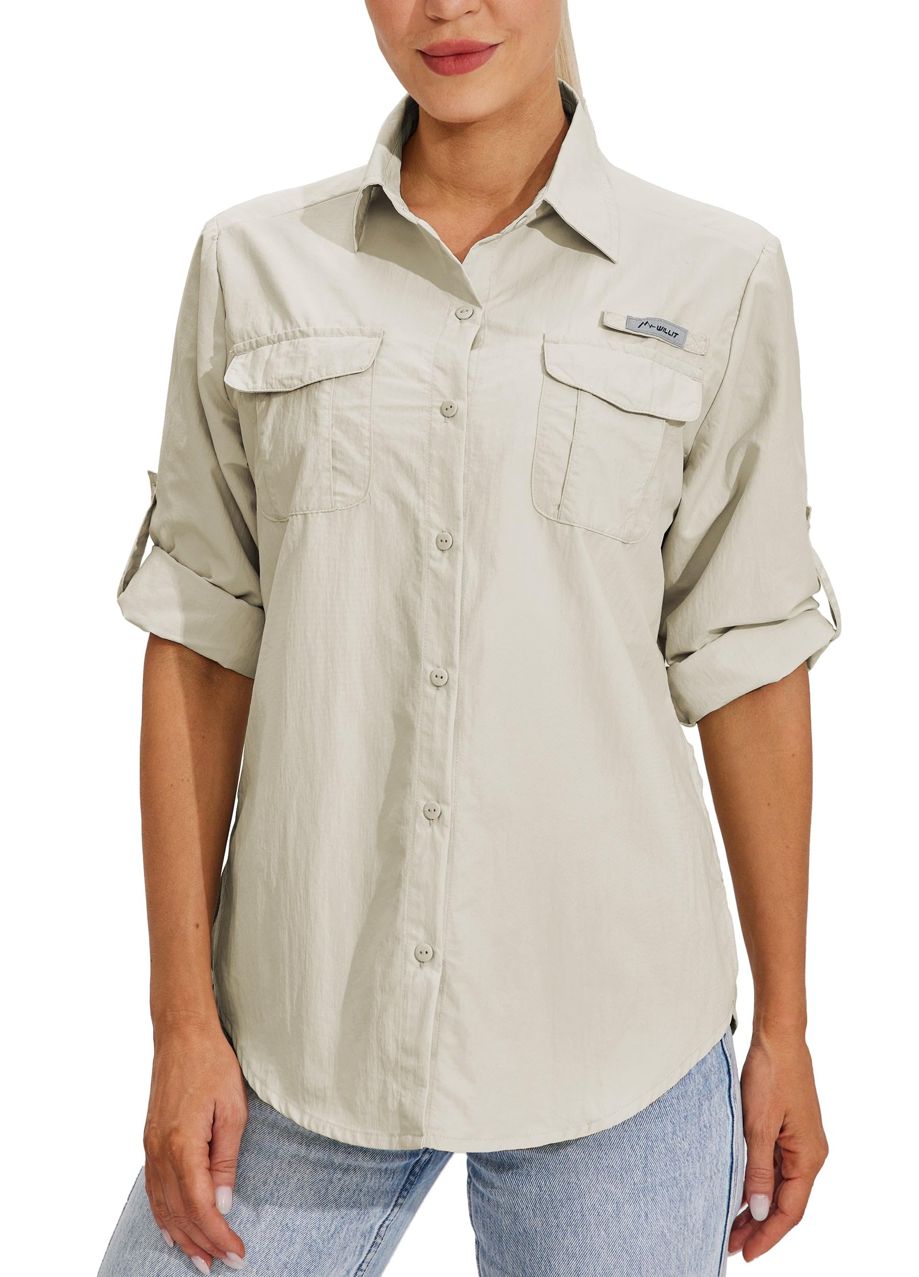 Willit Women's UPF 50+ Sun Protection Long Sleeve Shirt - Quick Dry SPF Fishing & Hiking Shirt for Outdoor Activities | Perfect for Beach, Camping, and Summer Adventures