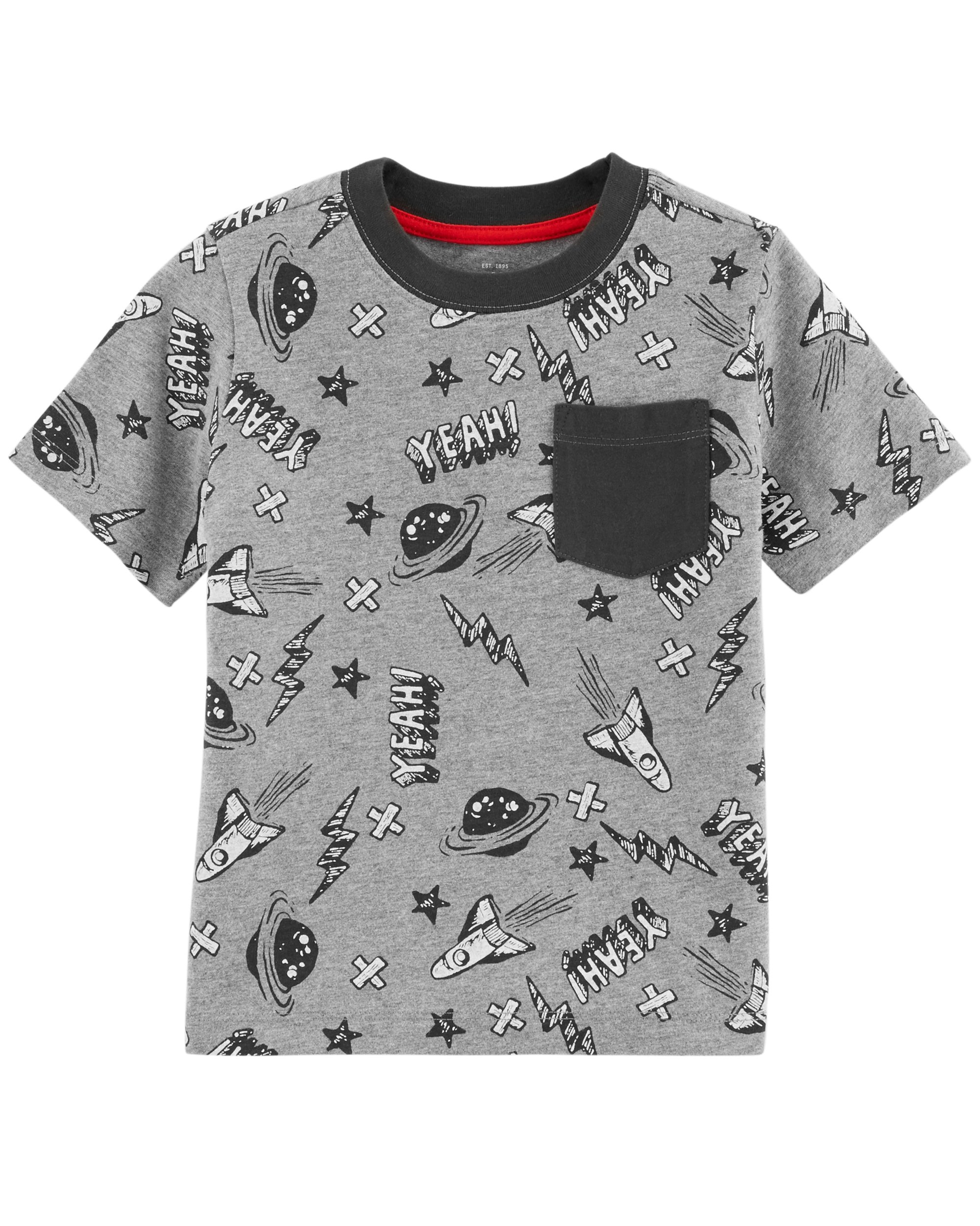 OshKosh B'Gosh Boys' Short Sleeve Pocket T-Shirt - Soft Cotton Casual Tee for Everyday Play & School Outfits