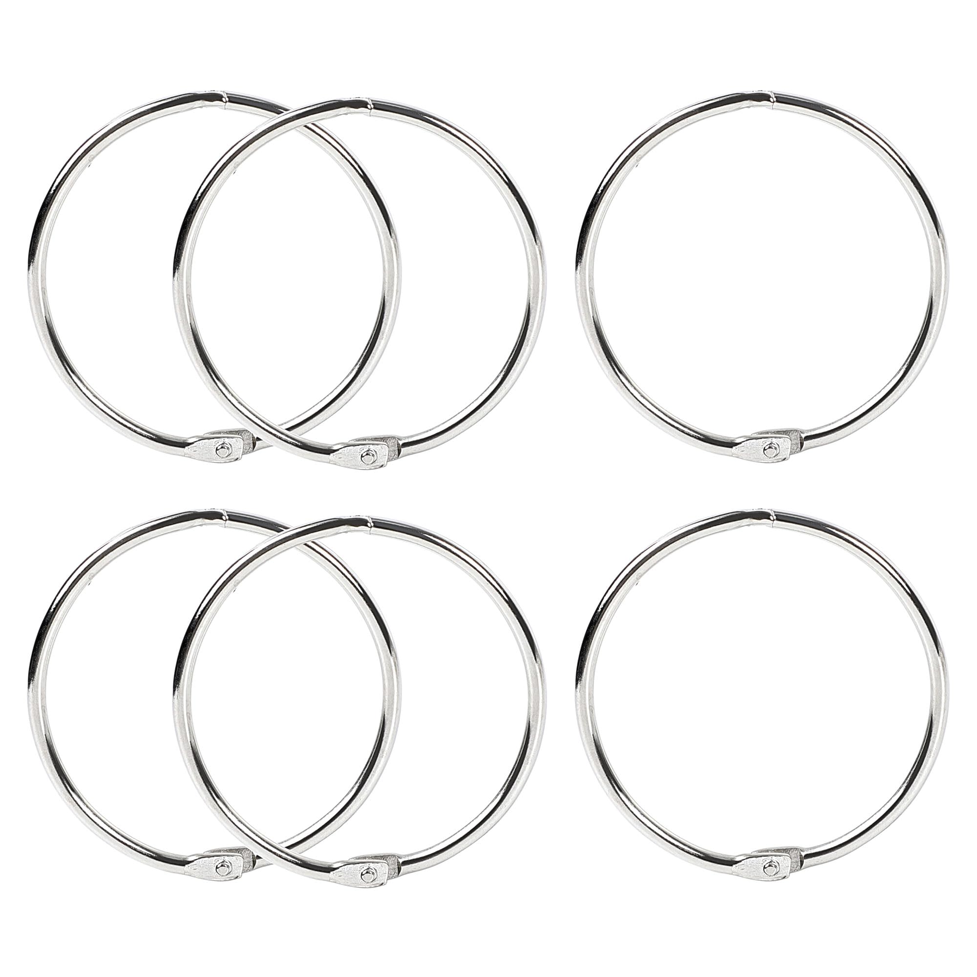 uxcell 6-Pack 2-Inch Inner Diameter Loose Leaf Binder Rings - Small Metal Book Rings for Office, School & Home Organization - Perfect for DIY Projects, Keychains & Document Binding