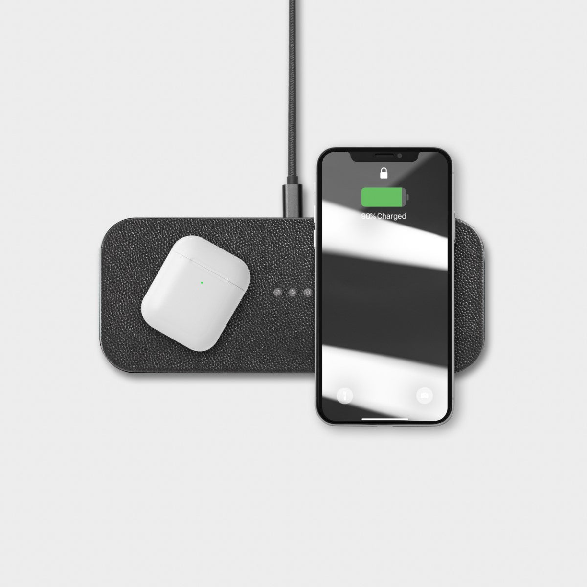 Courant CATCH:2 Wireless Charger for iPhone & Android - Fast Qi-Certified Dual Device Charging Pad for Home, Office & Travel