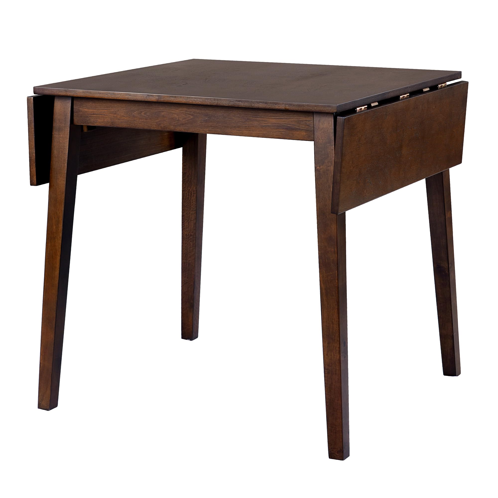 Merax 5-Piece Extendable Dining Table Set with Drop Leaf Table & 4 Padded Chairs - Space-Saving Foldable Design for Small Apartments, Kitchens & Dining Rooms - Rich Brown Finish