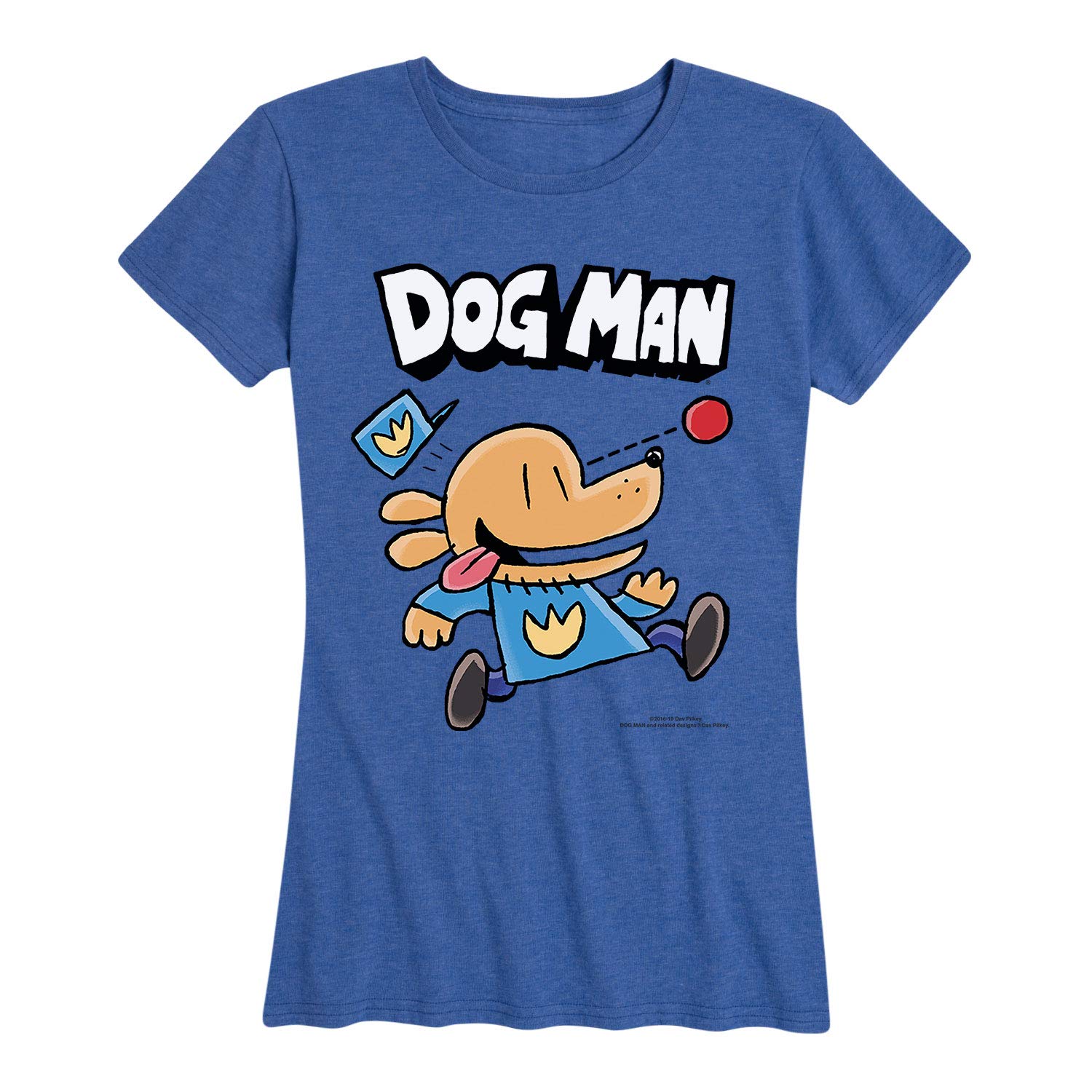 Dog Man Chasing Ball Graphic Tee - Women's Short Sleeve Shirt for Casual Wear