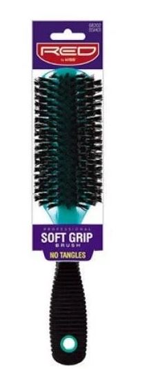 Red By Kiss Soft Grip Hair Brush - Professional Styling Brush for Smoothing & Detangling - Perfect for Home, Salon & Travel Use