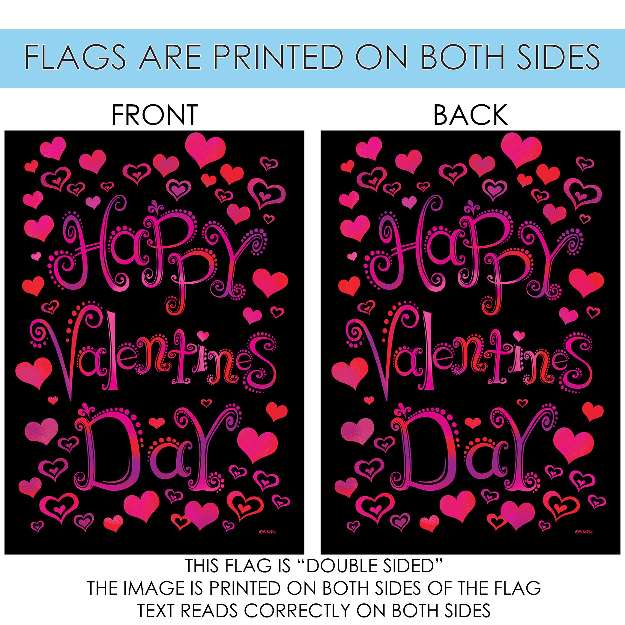 Toland Home Garden 1012286 Valentine Hearts Double Sided Garden Flag - 28x40 Inch Outdoor Yard Decoration for Valentines Day - Perfect for Front Porch, Lawn, and Seasonal Holiday Decor