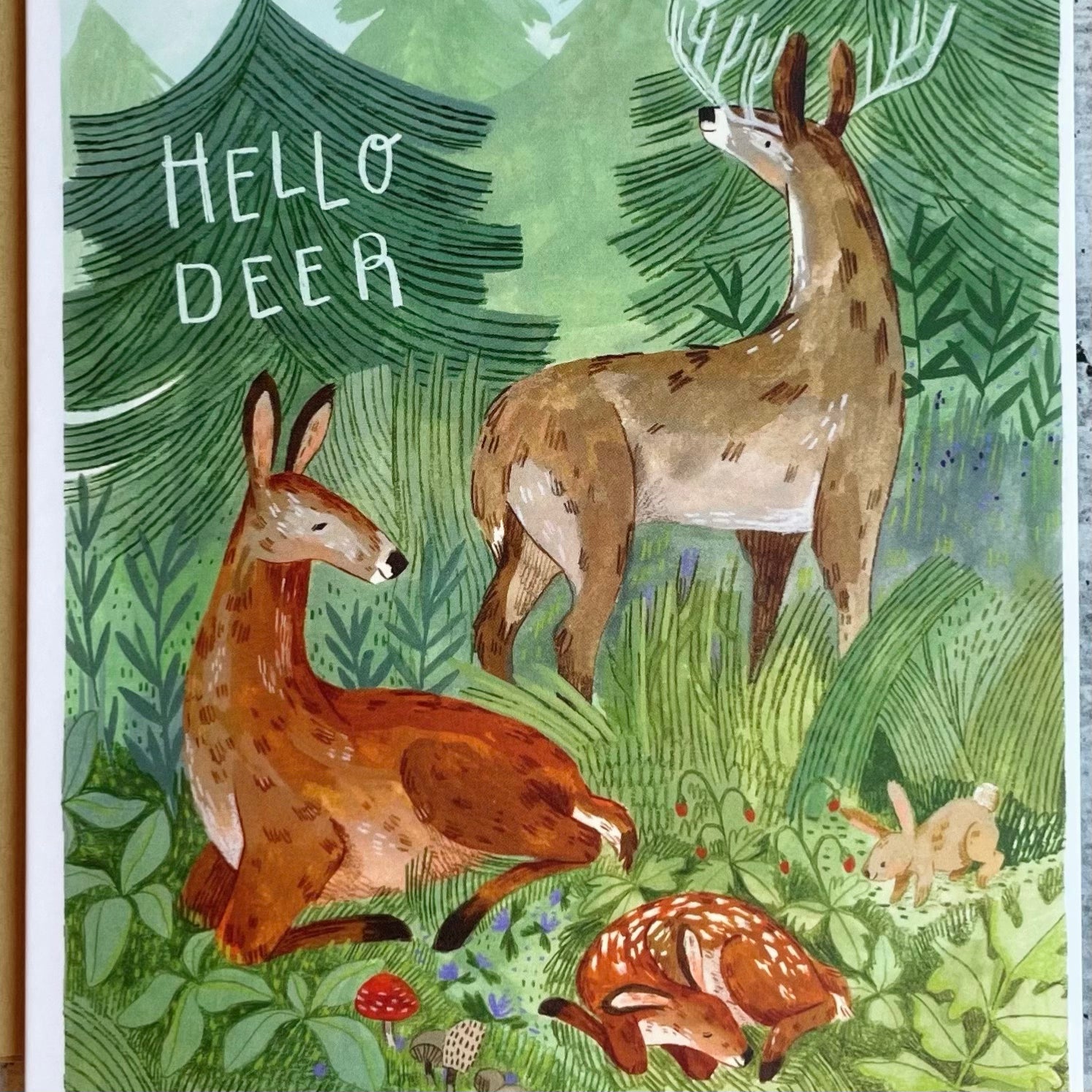 Whimsical Woodland Animal Greeting Cards - Hello Deer Punny Baby Shower, Newborn & Love Cards - Handmade Outdoor Themed Stationery for Birthdays, Baby Showers & Special Occasions