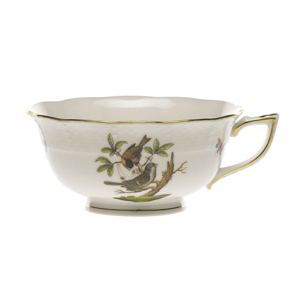 Rothschild No. 4 Bird Teacup - Fine Porcelain Tea Cup with Hand-Painted Bird Design - Perfect for Afternoon Tea, Collectibles & Home Decor
