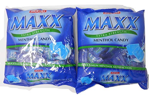 Jack'n Jill Maxx Extra Strength Menthol Candy - 7.05 Oz (Original Flavor, 2 Pack) - Soothe Throat & Refresh Breath for Work, Travel & Outdoor Activities