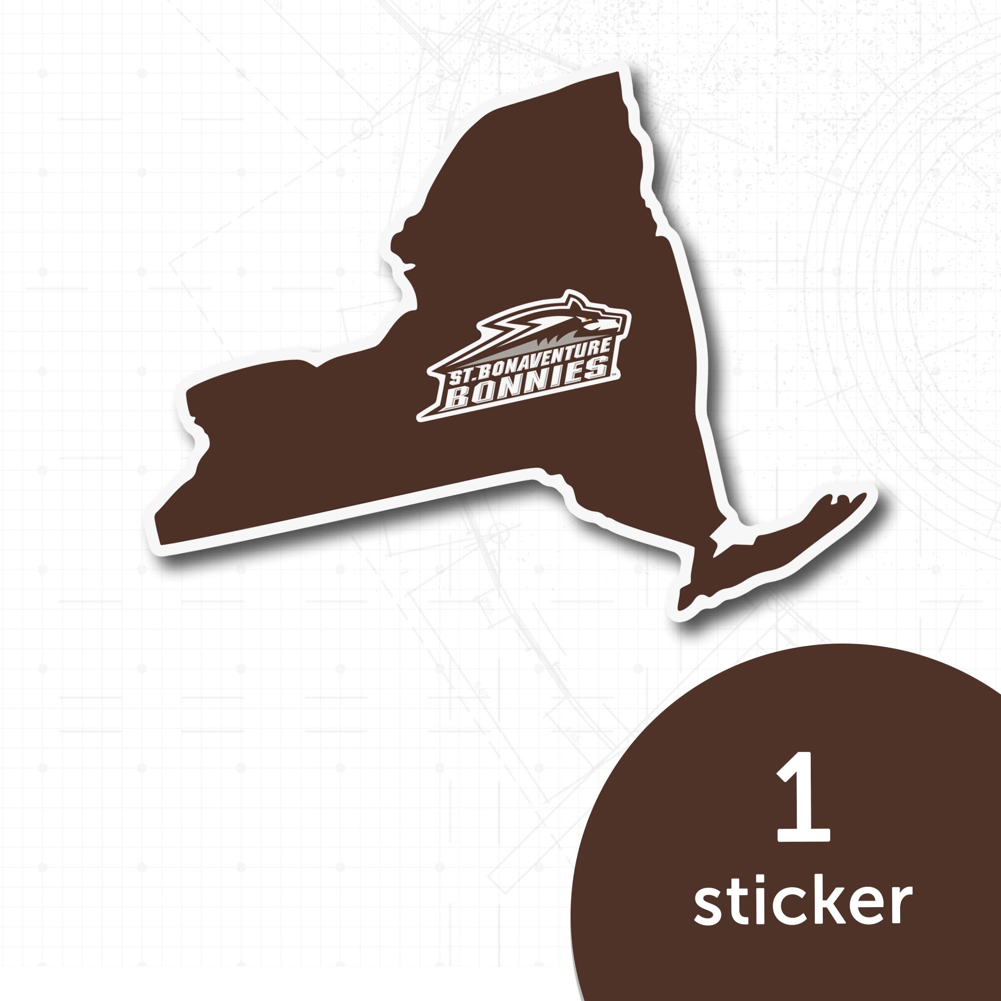 Desert Cactus St. Bonaventure University Sticker - Bonnies Bonas SBU Vinyl Decal for Laptop, Water Bottle, Car & Scrapbook - Perfect for College Pride, Dorm Decor & Fan Gifts (State Border Design)