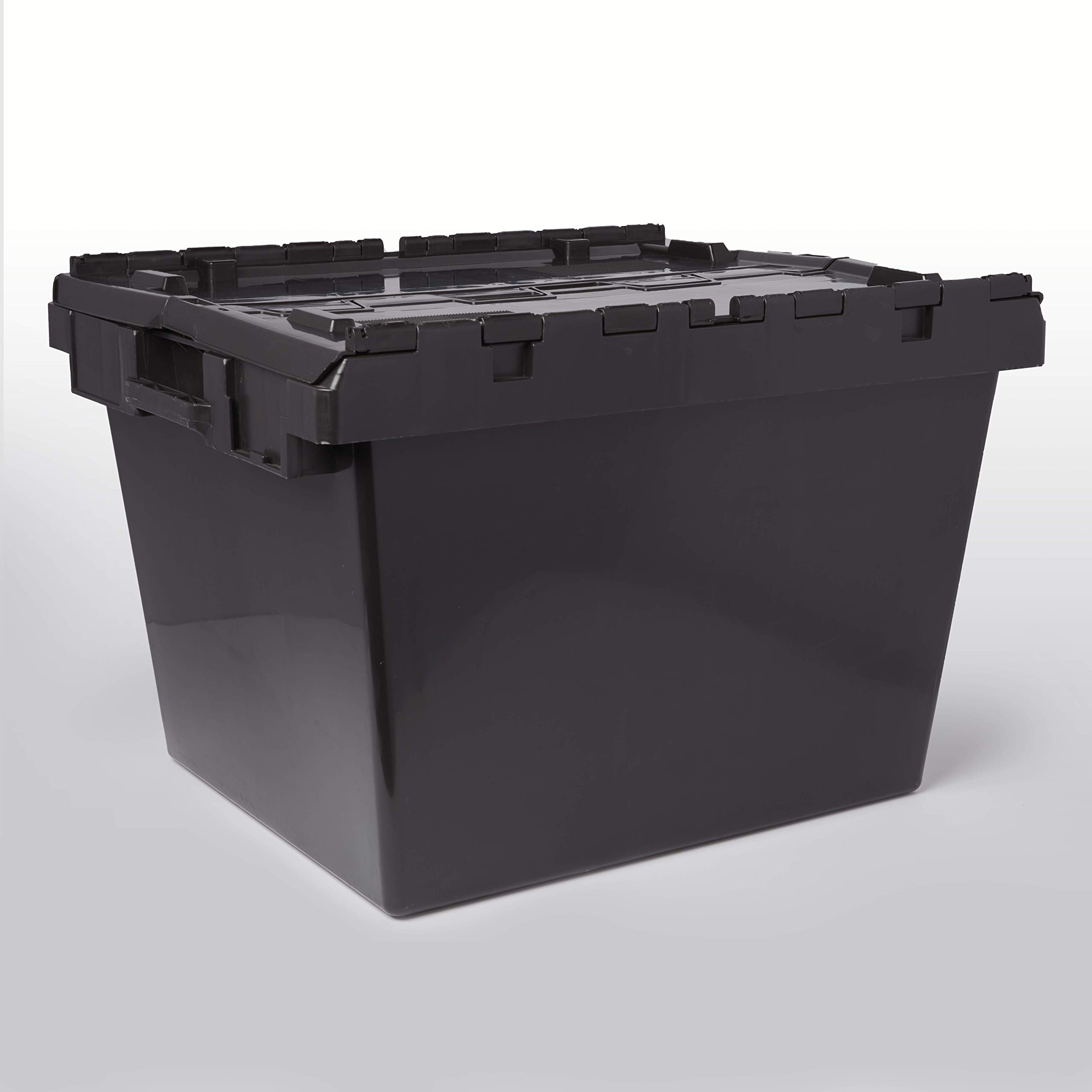 American Metalcraft SCBL Stackable Plastic Storage Crate - Black, 27-Inch - Durable Organizer for Home, Office & Warehouse Use