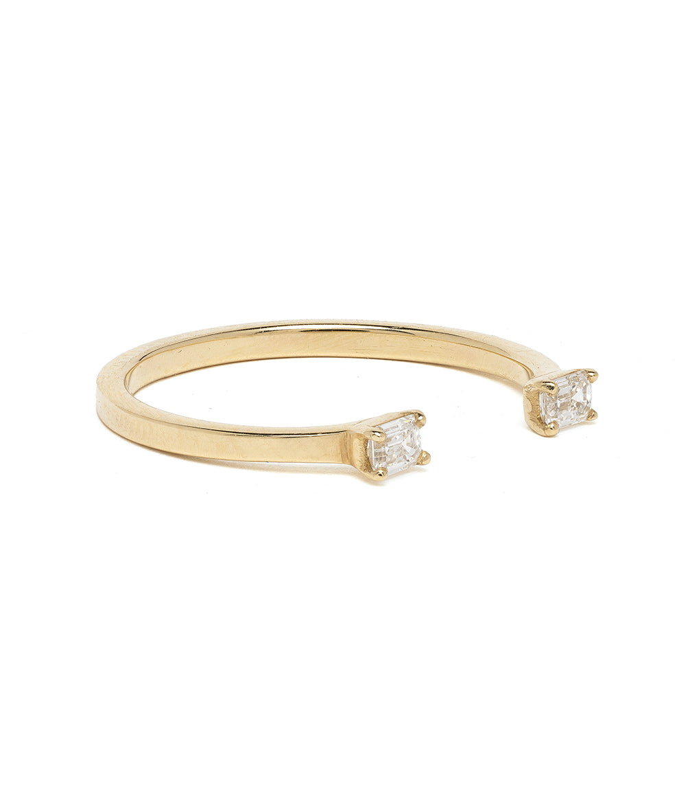 Lunetta Emerald Cut Diamond Ring - Elegant 14K Gold Wedding Band for Women, Perfect for Engagement, Anniversary & Special Occasions