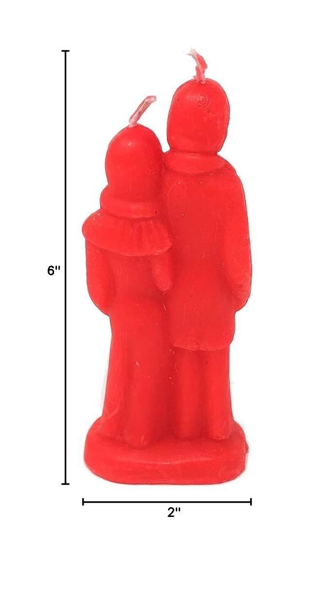 Red Marriage Couple Candle - Romantic Bride and Groom Wedding Decoration for Ceremony, Vow Renewal & Anniversary Celebrations - Perfect for Wedding Centerpieces, Reception Decor and Gift Giving