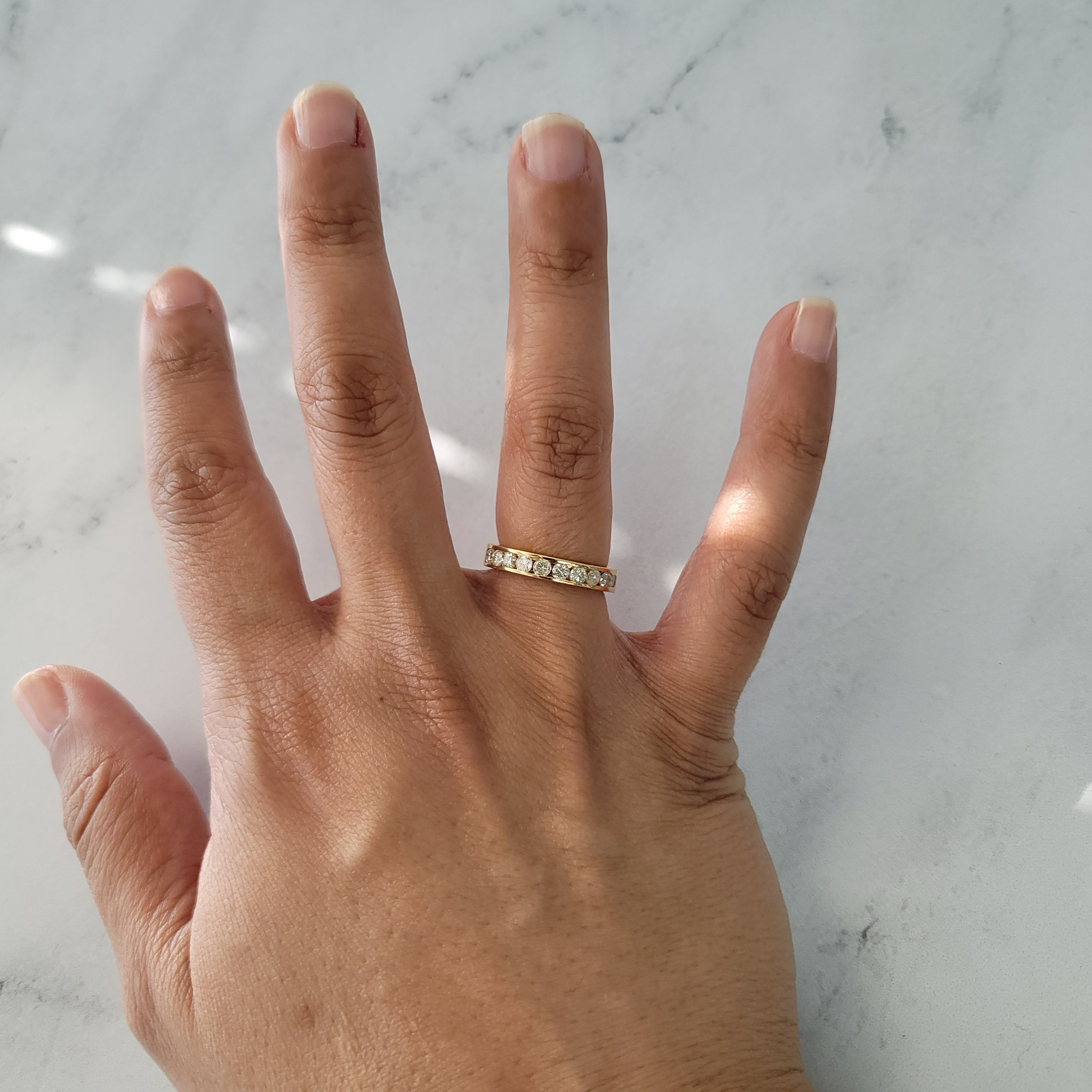 3MM One Carat Wide Diamond Band Ring for Women - 14K White Gold Wedding, Anniversary & Engagement Jewelry Gift - Perfect for Bridal, Stacking or Everyday Elegance