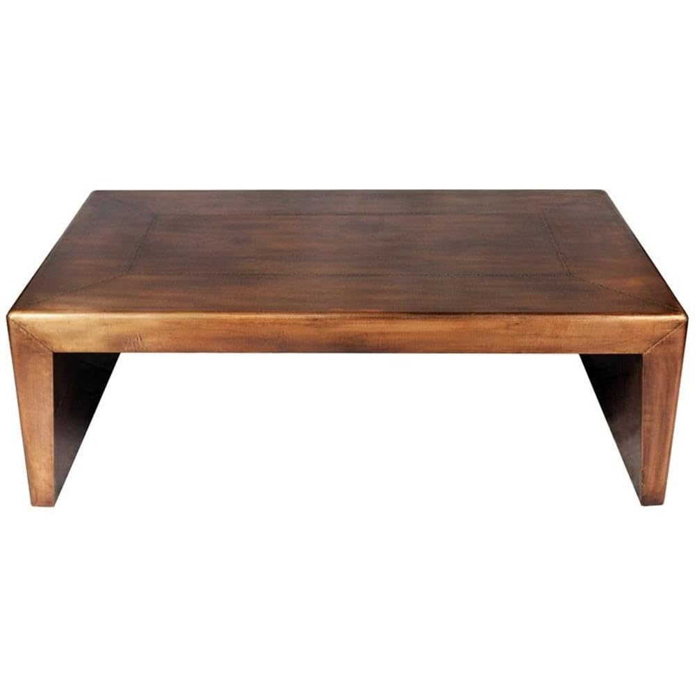 Mar Vista Way Metal Clad Cocktail Table with Copper Finish - Modern Living Room & Lounge Furniture for Home Decor