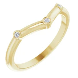 Chevron Diamond Ring for Women - Elegant Stackable Wedding Band, 14K Gold or Sterling Silver, Perfect for Anniversary, Engagement & Everyday Wear