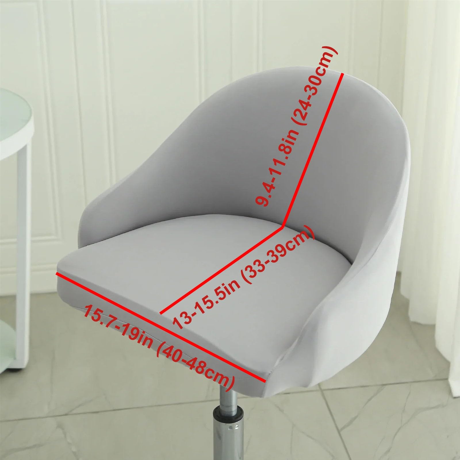 Stretch Bar Stool Covers with Round Back & Arms - Swivel Chair Slipcovers for Kitchen Island, Counter, or Dining Room - Waterproof & Elastic Fabric for Home Decor & Protection