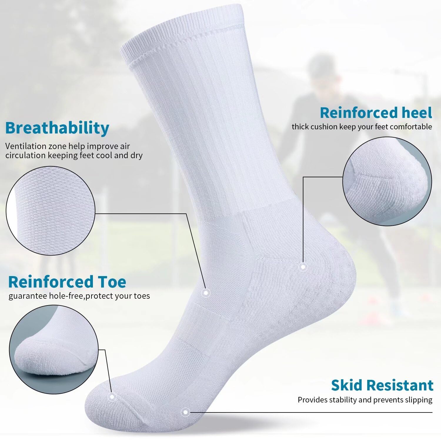 Non-Slip Grip Socks for Men & Women - Anti-Slip Soccer, Pilates & Yoga Socks with Traction - Perfect for Sports, Workouts and Indoor Activities