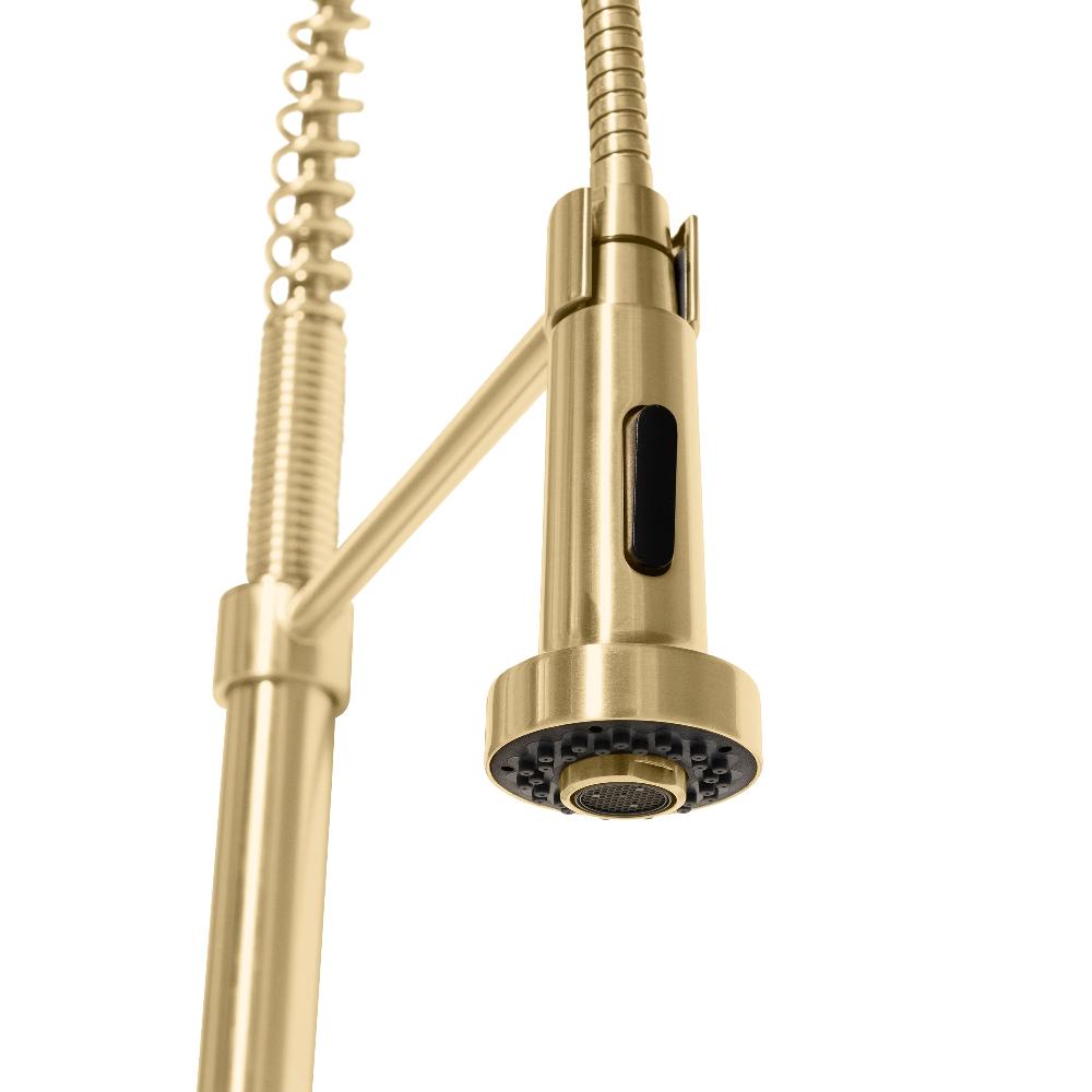 ZLINE Apollo Pull Down Spring Single Handle Kitchen Faucet in Champagne Bronze - High Arc Commercial Style Faucet for Modern Kitchens, Restaurants & Bar Sinks (APL KF CB)