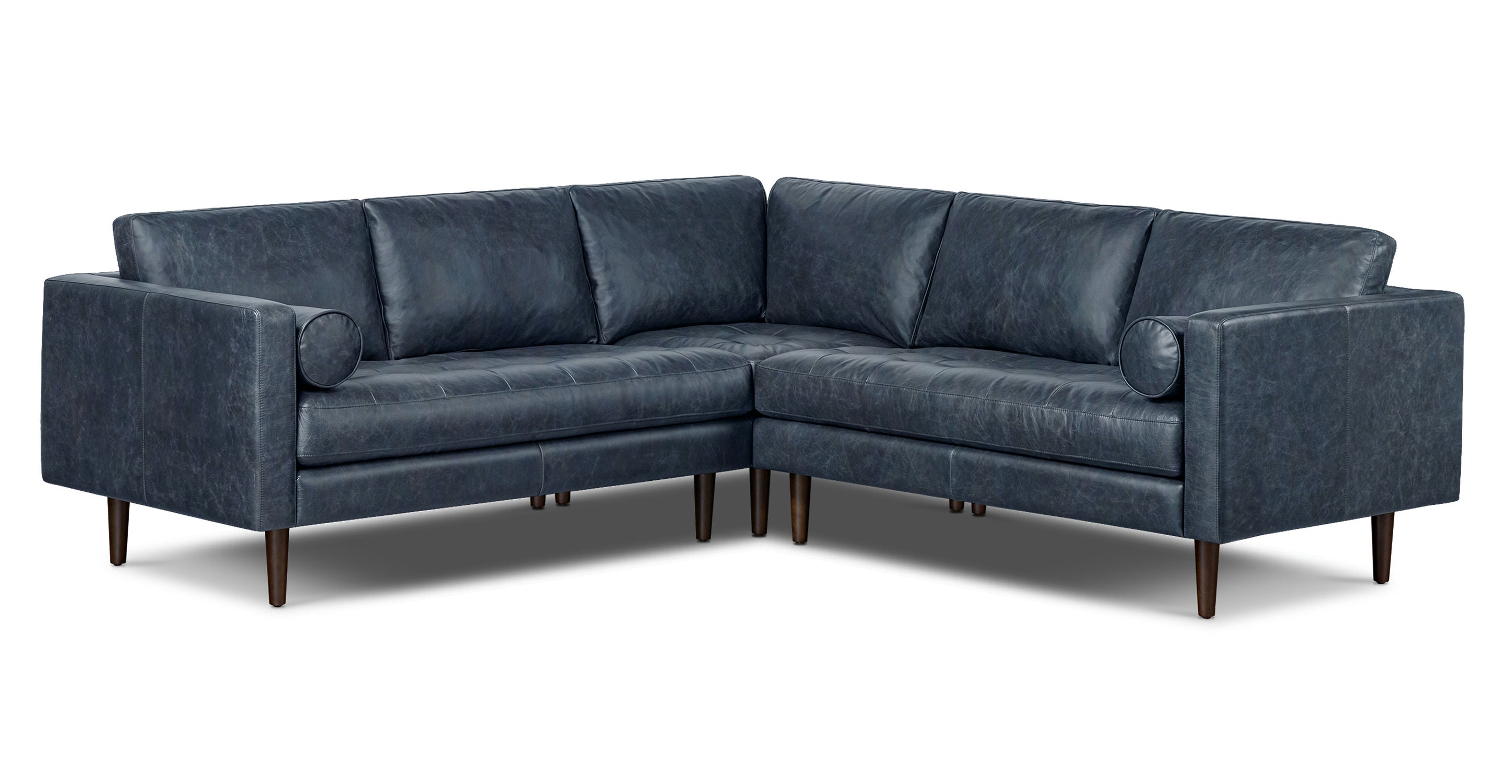 Luxury Napa Leather Corner Sectional Sofa - Modern L-Shaped Couch for Living Room, Home Theater & Office - Soft & Durable Genuine Leather Furniture
