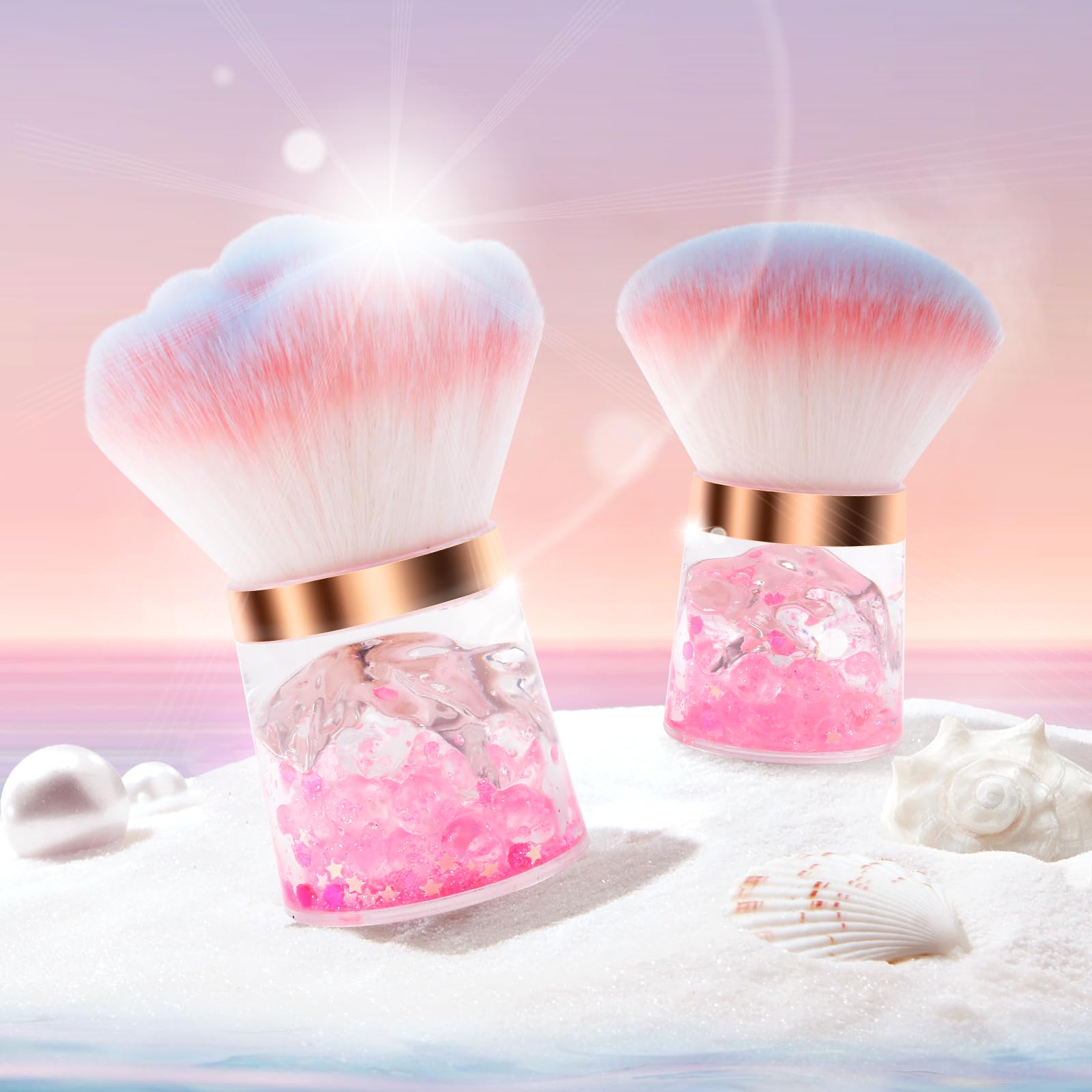 ANGNYA Rose Nail Dust Brush - Acrylic Handle Flower Design for Nail Art & Powder Removal