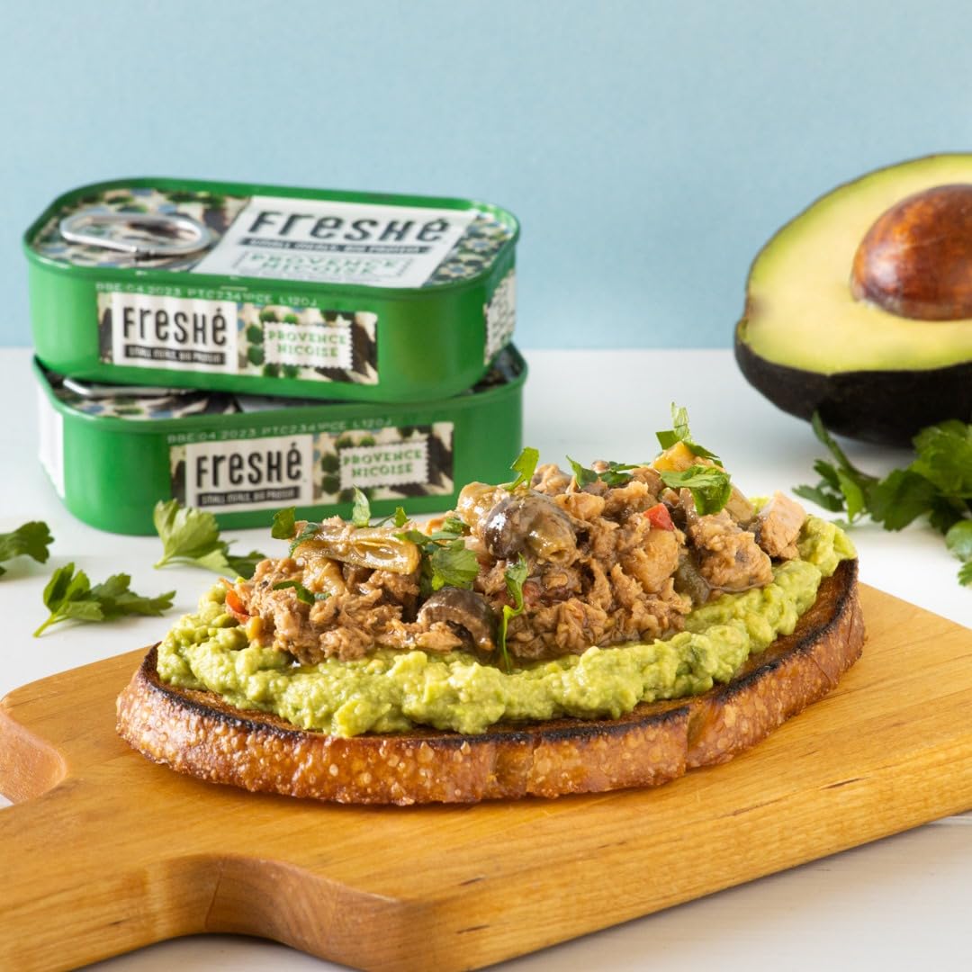 Freshé Gourmet Canned Tuna (Provence Nicoise, 10 Pack) - Healthy High-Protein Snack & Ready-to-Eat Meal - All-Natural, Non-GMO, Wild Caught Tuna - Gluten Free, Keto & Paleo Diet Friendly - Perfect for Lunch Boxes, Camping & Emergency Food Storage